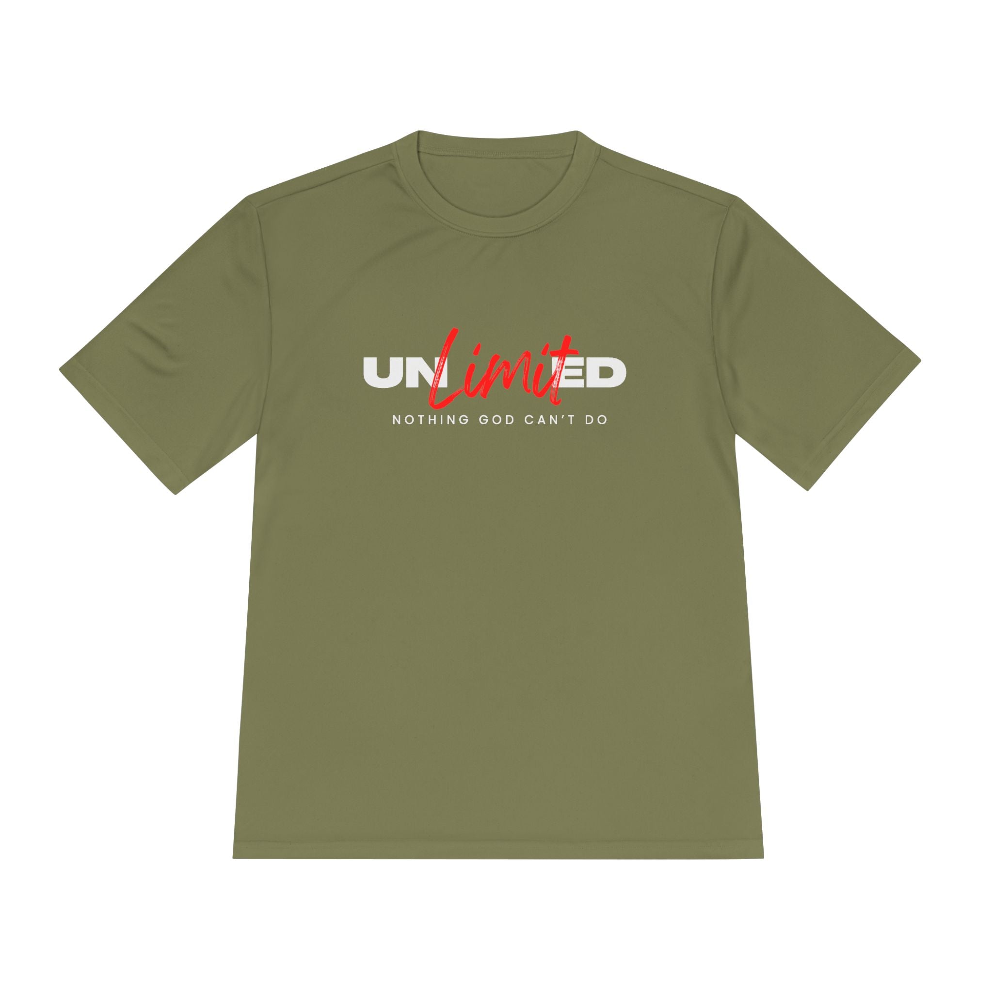 Collection of Unisex Moisture Wicking Tee - 'Unlimited' Inspirational Sportswear in a gallery layout