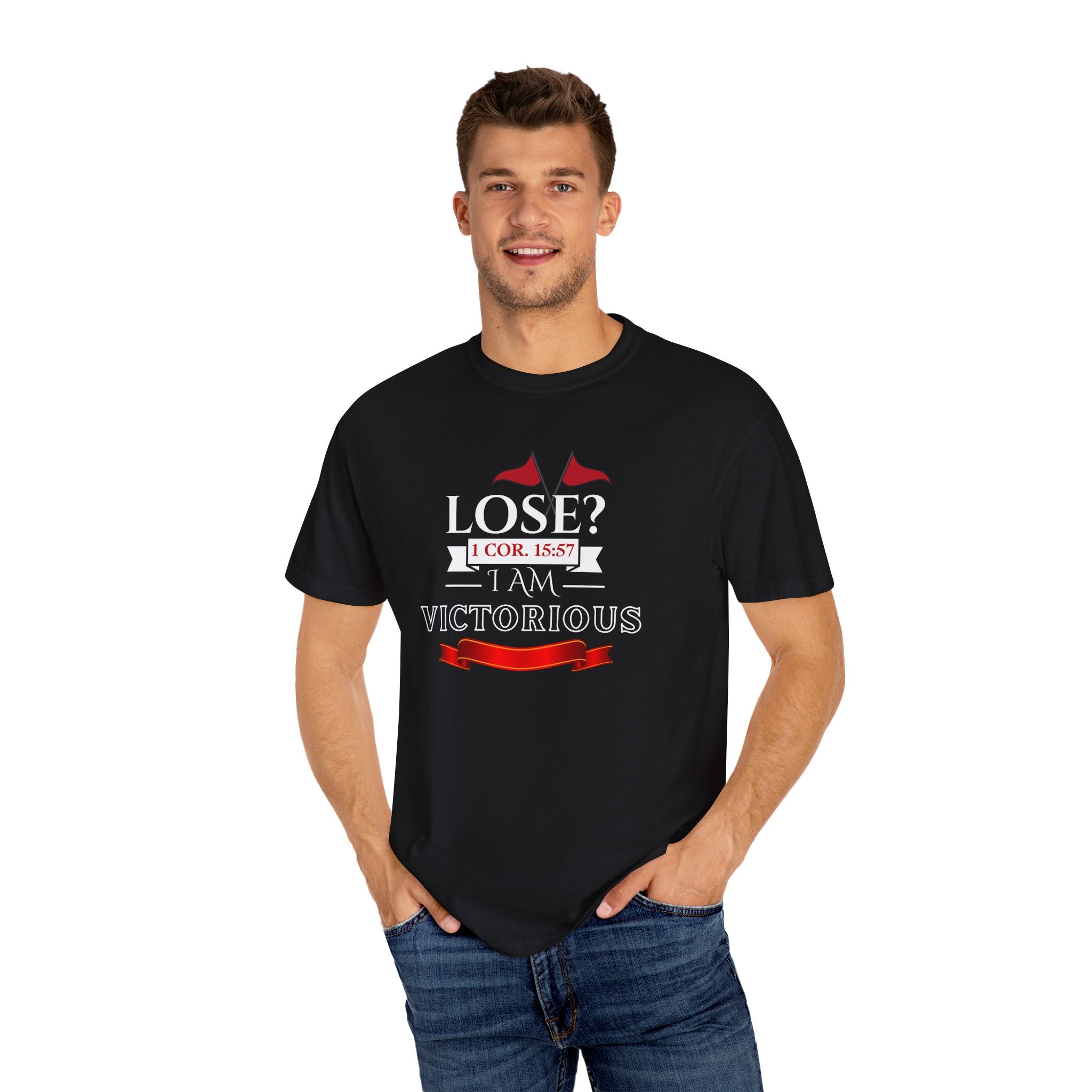 Collection of Victorious Faith Unisex T-Shirt - Lose? I Am Victorious - Inspirational Christian Apparel in a gallery layout
