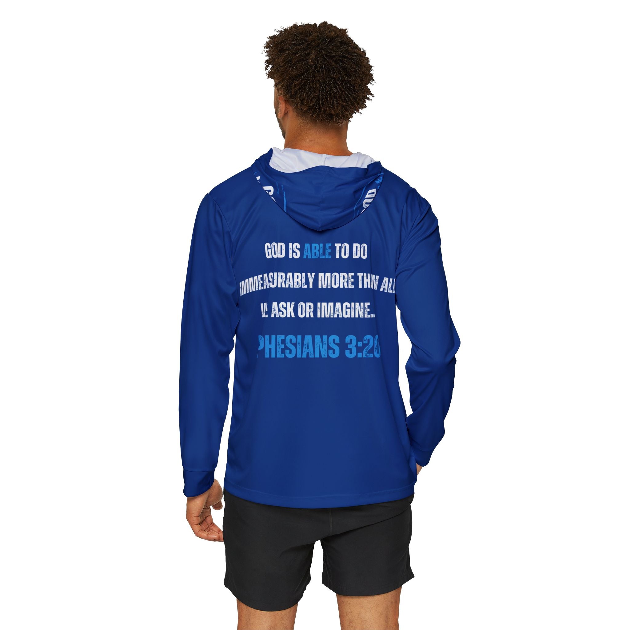 Collection of Men's Sports Warmup Hoodie - 'God is Able' Inspirational Athletic Wear in a gallery layout