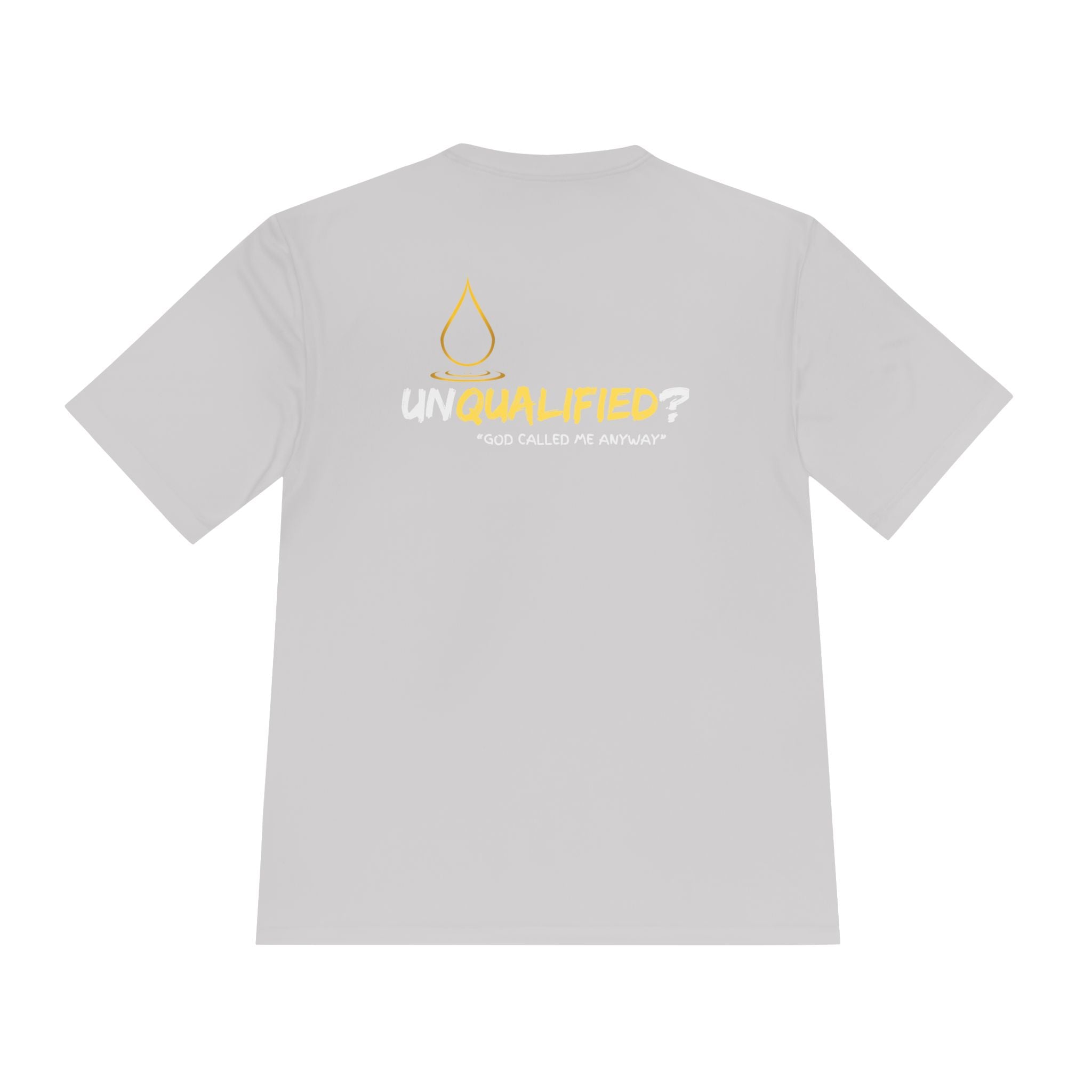 Collection of Unisex Moisture Wicking Tee - 'UNQUALIFIED?' Performance Shirt for Athletes in a gallery layout