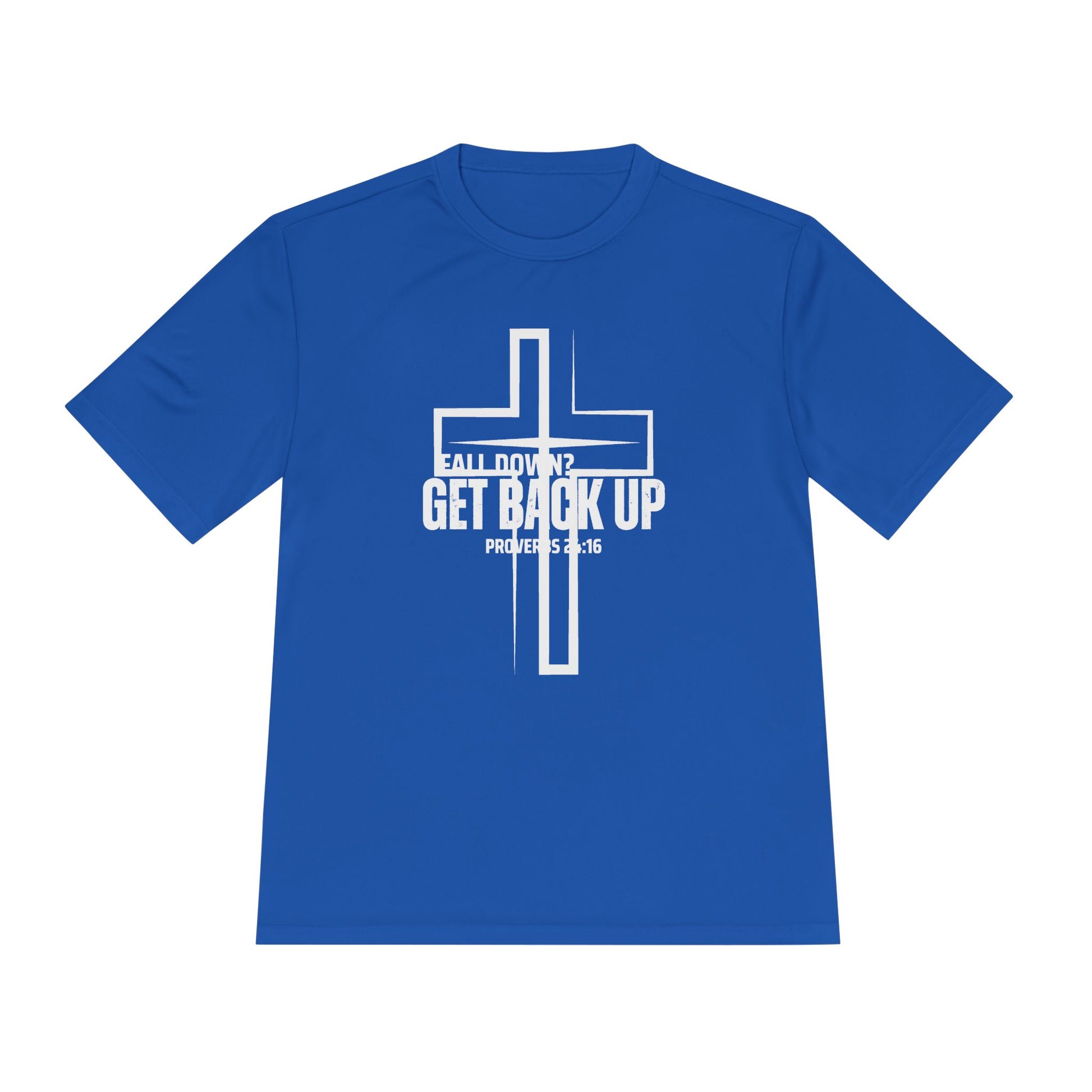Unisex Moisture Wicking Tee - 'Get Back Up' Inspirational Christian Shirt