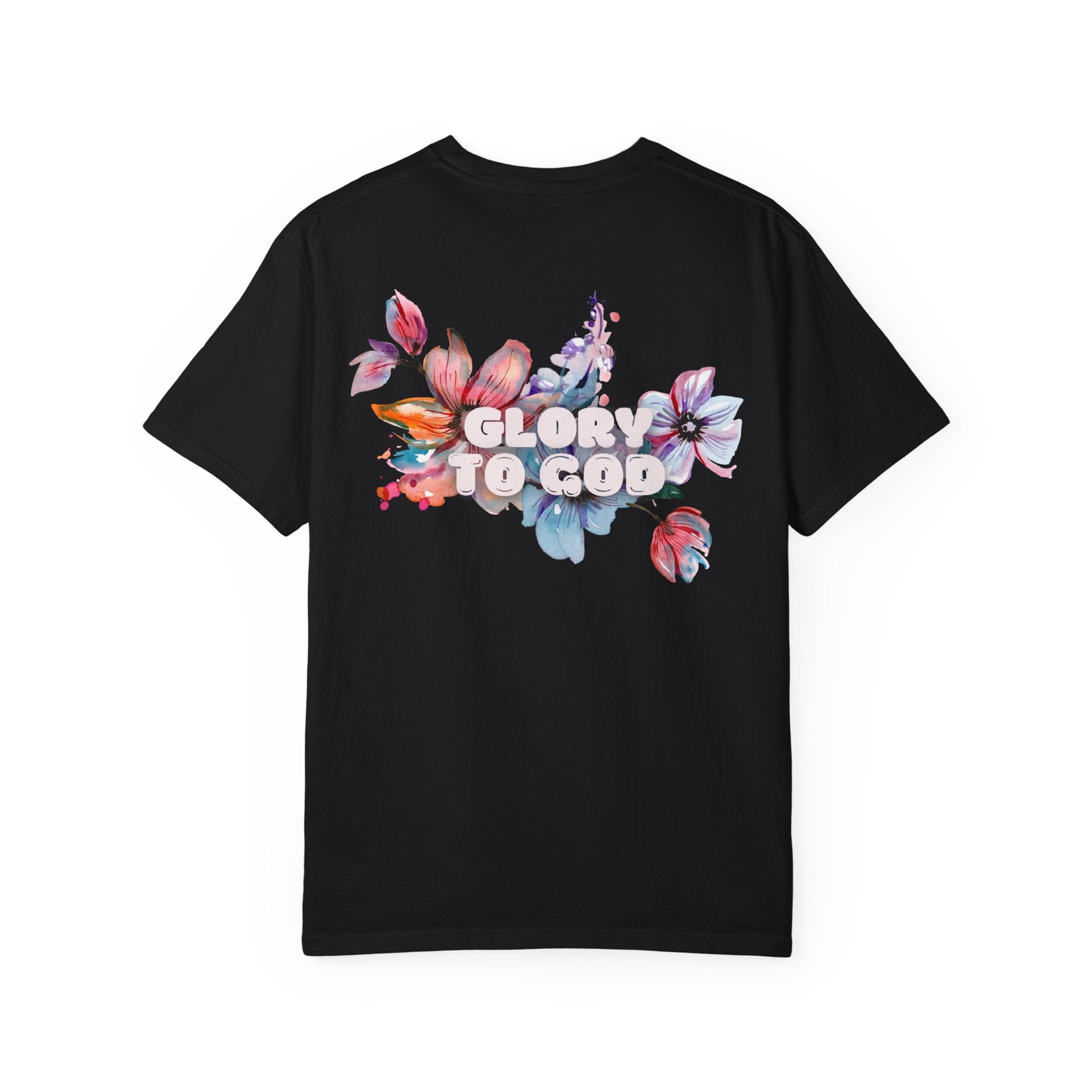 Collection of Glory to God Floral T-Shirt - Unisex Garment-Dyed Tee in a gallery layout