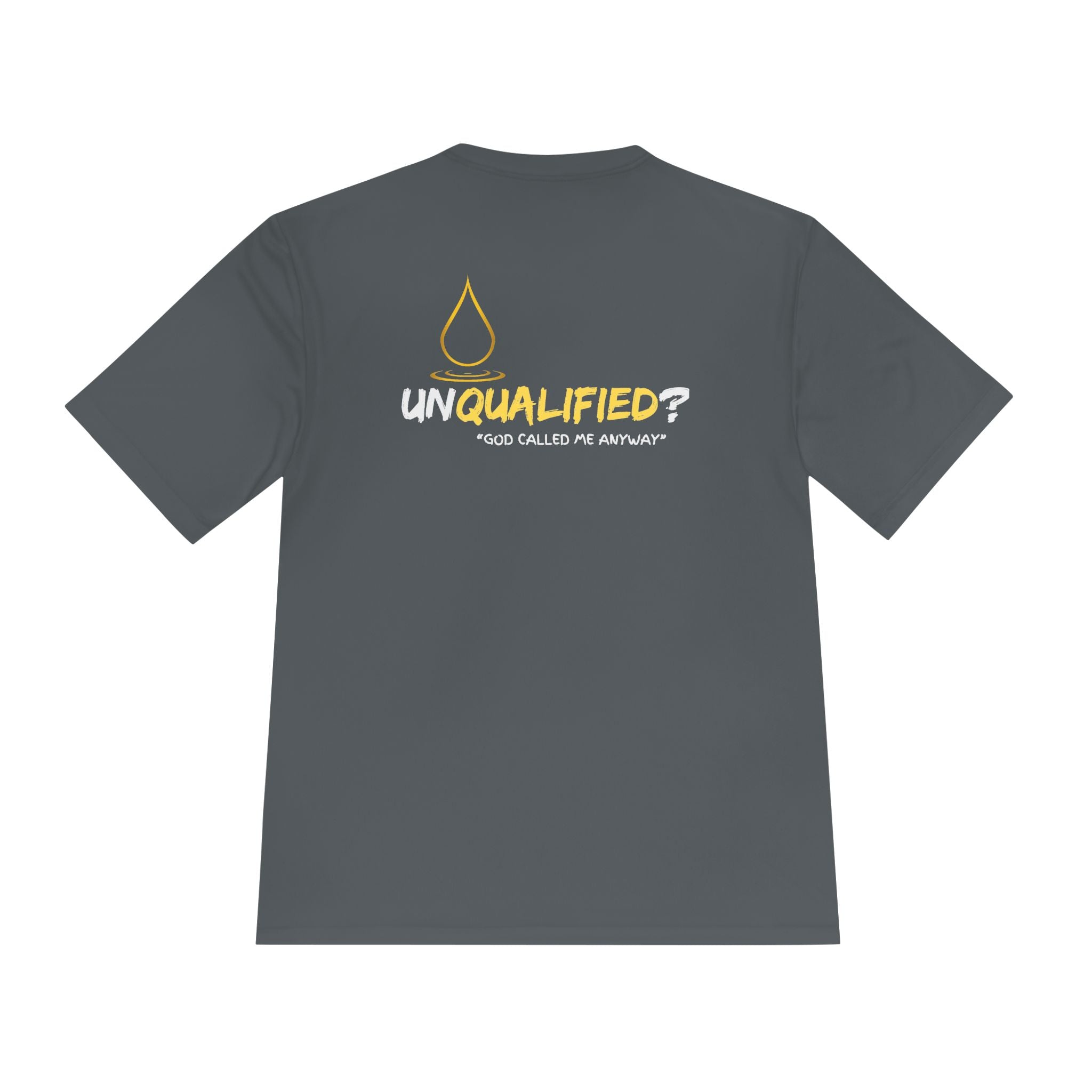 Collection of Unisex Moisture Wicking Tee - 'UNQUALIFIED?' Performance Shirt for Athletes in a gallery layout