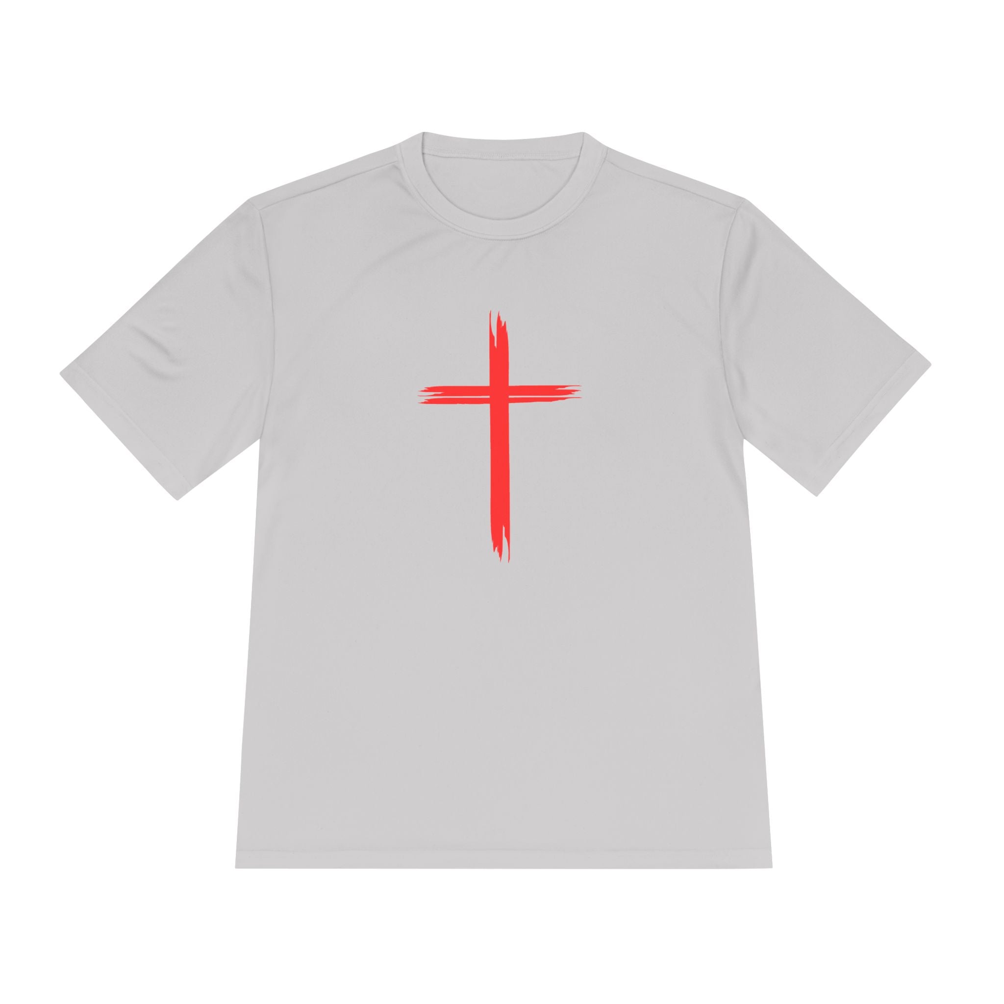 Collection of Unisex Moisture Wicking Tee - Cross and Heart 316 Design in a gallery layout