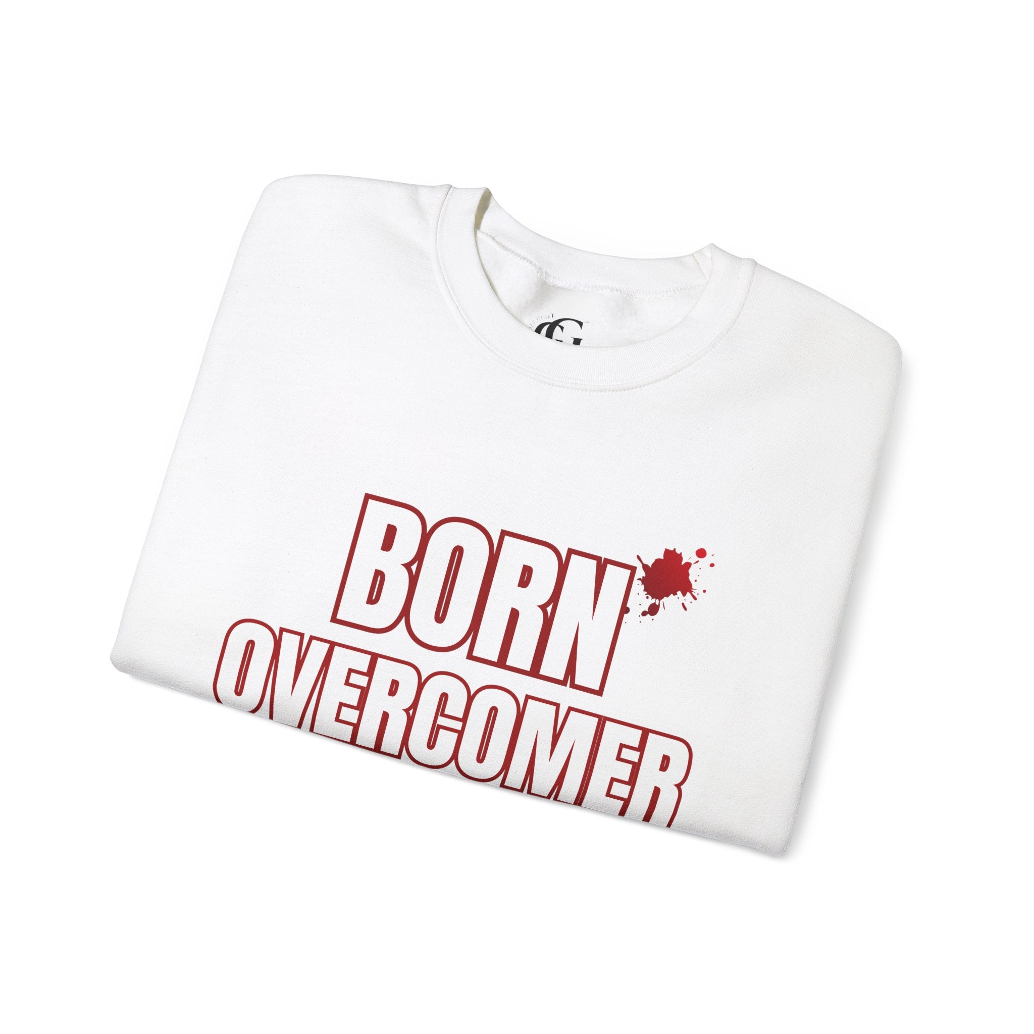 Collection of Born Overcomer Unisex Heavy Crewneck Sweatshirt - Motivational Casual Wear in a gallery layout