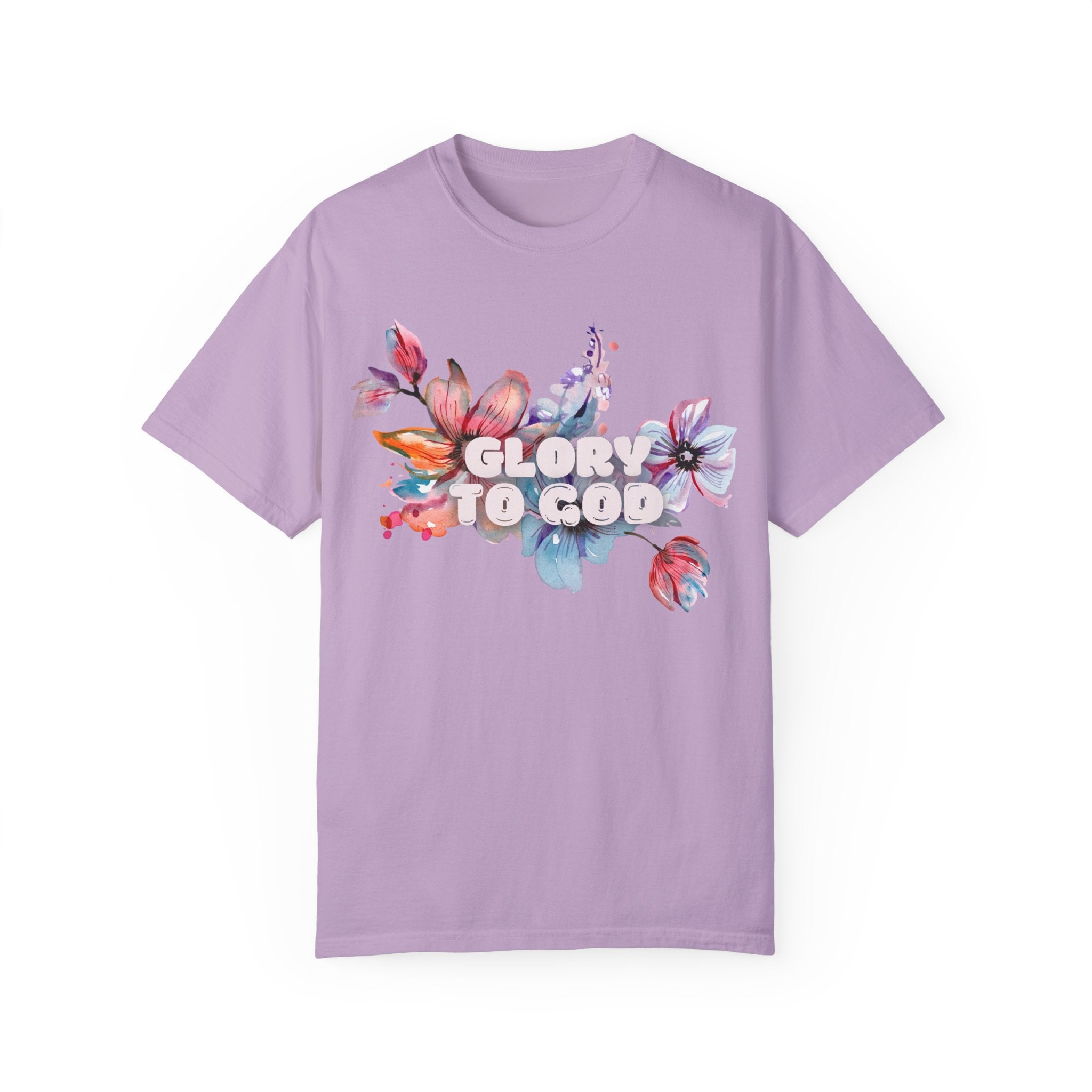 Collection of Glory to God Floral T-Shirt - Unisex Garment-Dyed Tee in a gallery layout