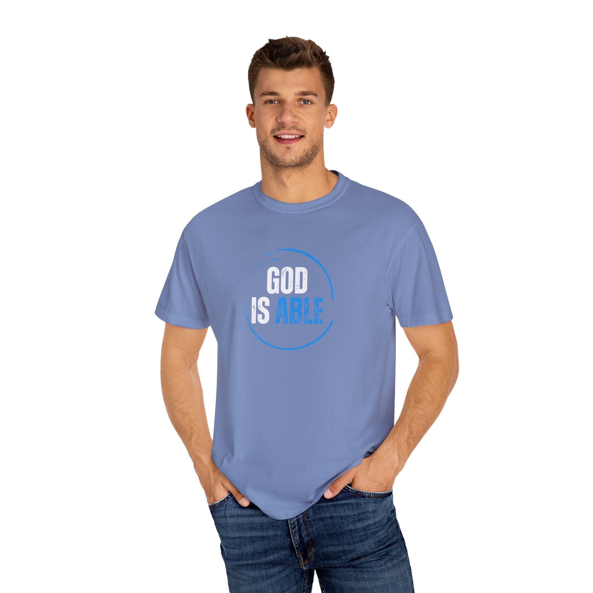 Collection of Inspirational Unisex T-Shirt - 'God Is Able' with Ephesians 3:20 Message in a gallery layout