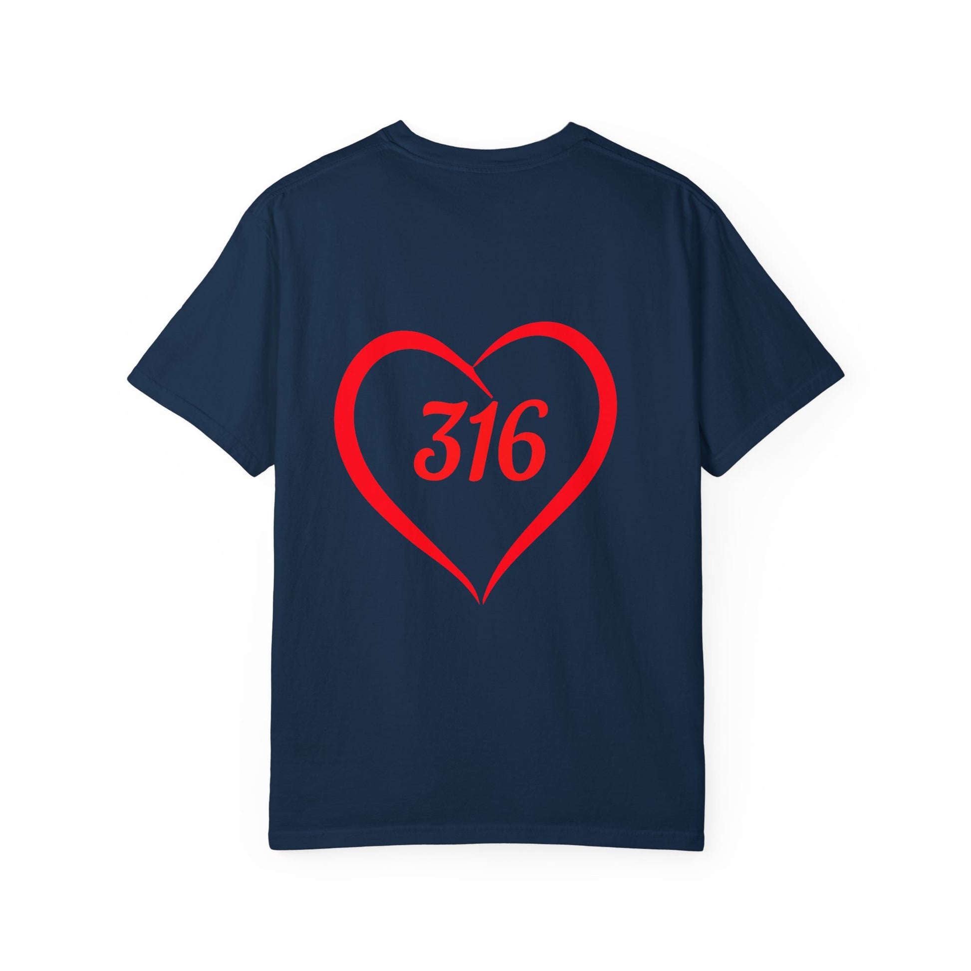 Faith & Love Graphic T-Shirt - Unisex Garment-Dyed with Cross and 316 Heart Design
