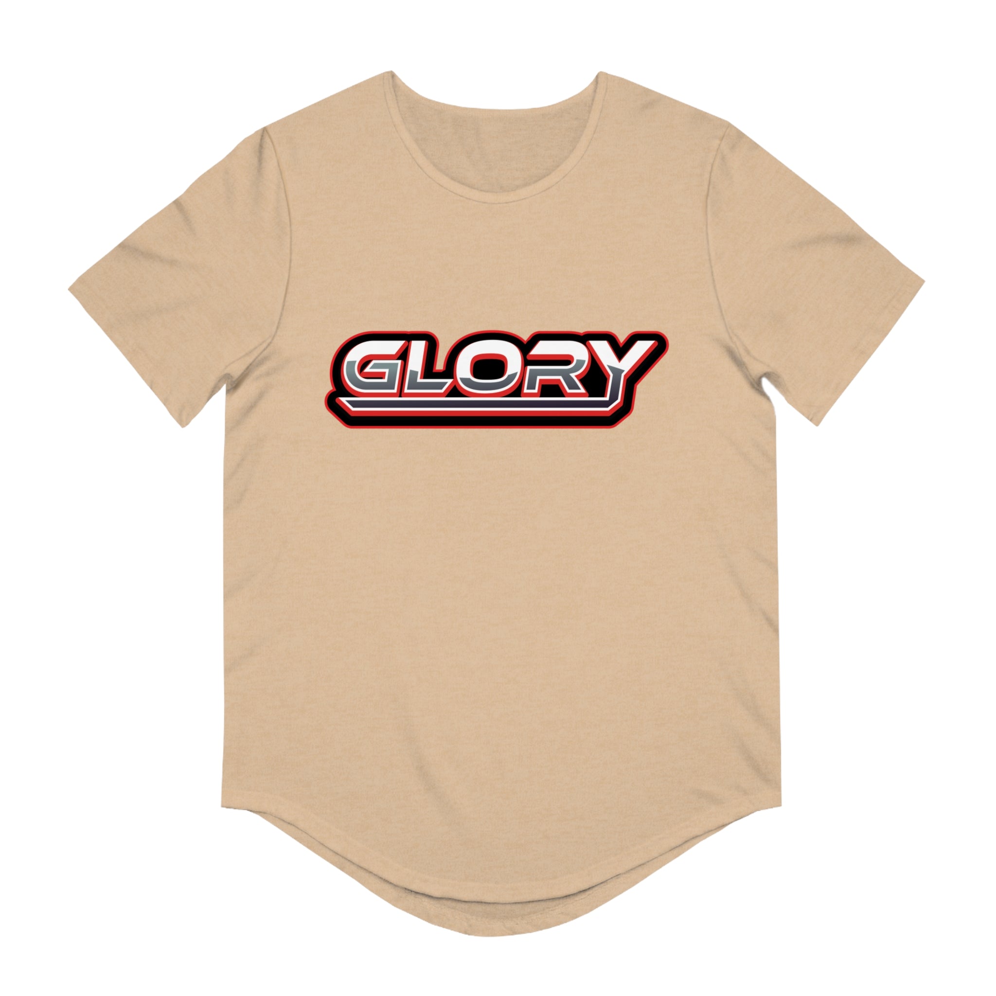 Collection of Men's 'GLORY' Jersey Curved Hem Tee - Trendy Athletic Top for All Occasions in a gallery layout