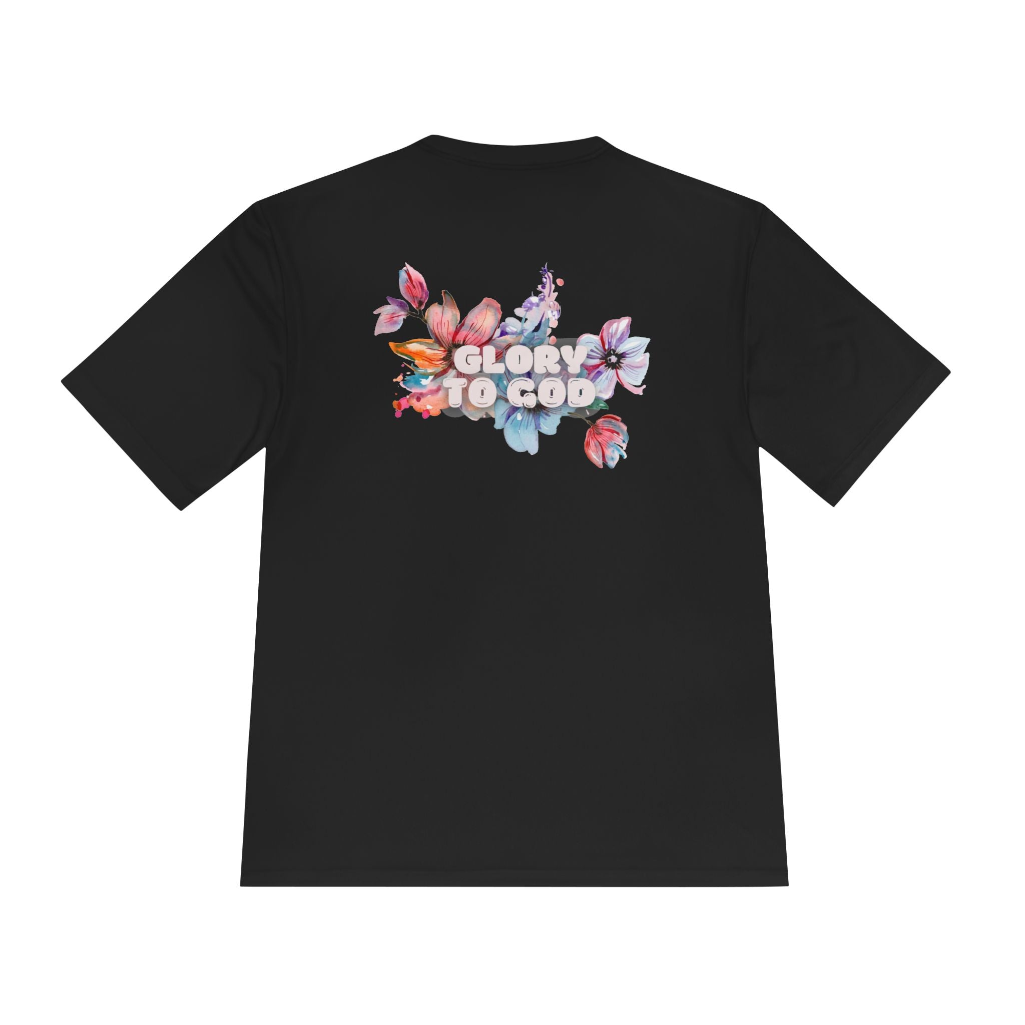 Collection of Women's Moisture Wicking Tee - 'Glory to God' Floral Design in a gallery layout