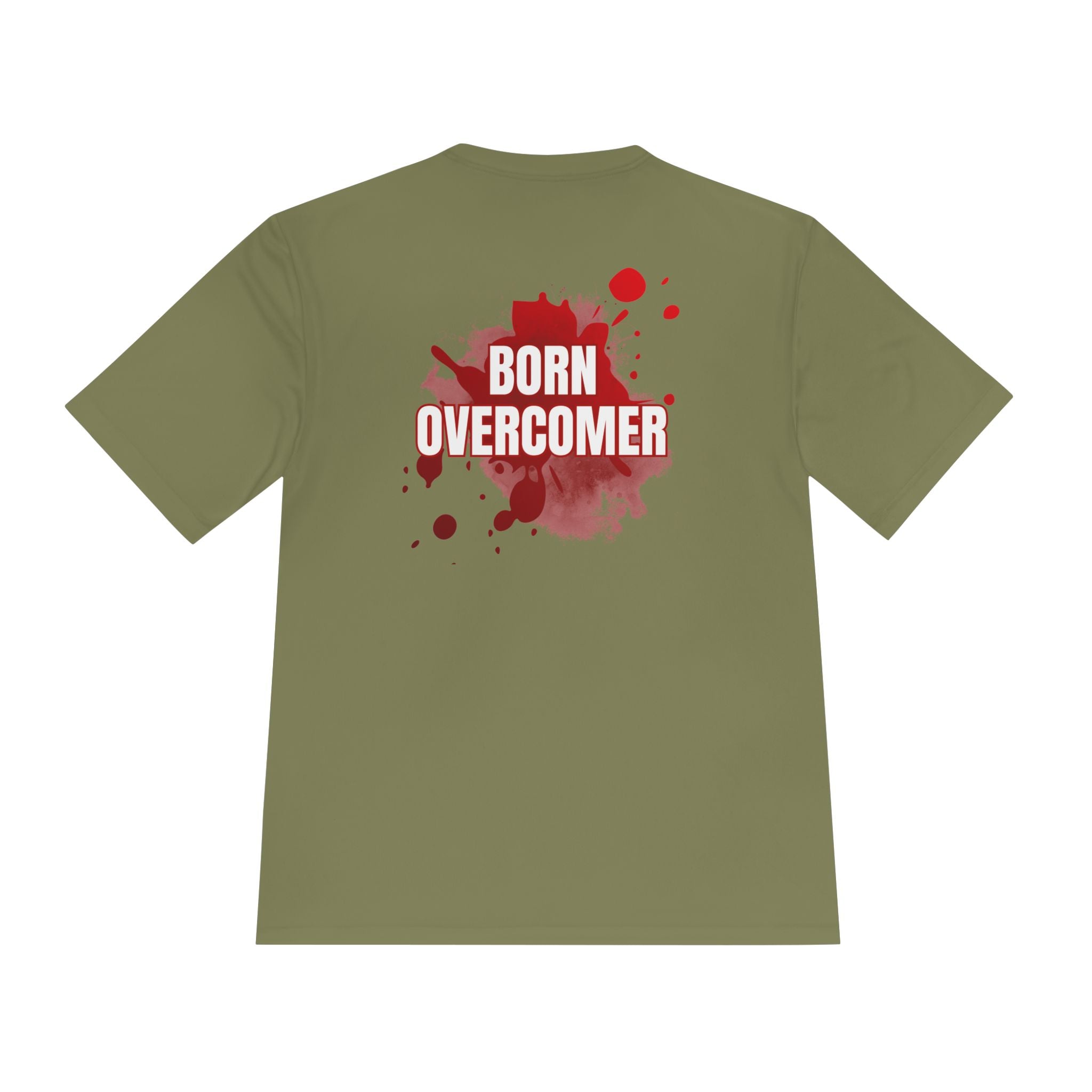 Collection of Born Overcomer Unisex Moisture Wicking Tee - Motivational Fitness Shirt in a gallery layout
