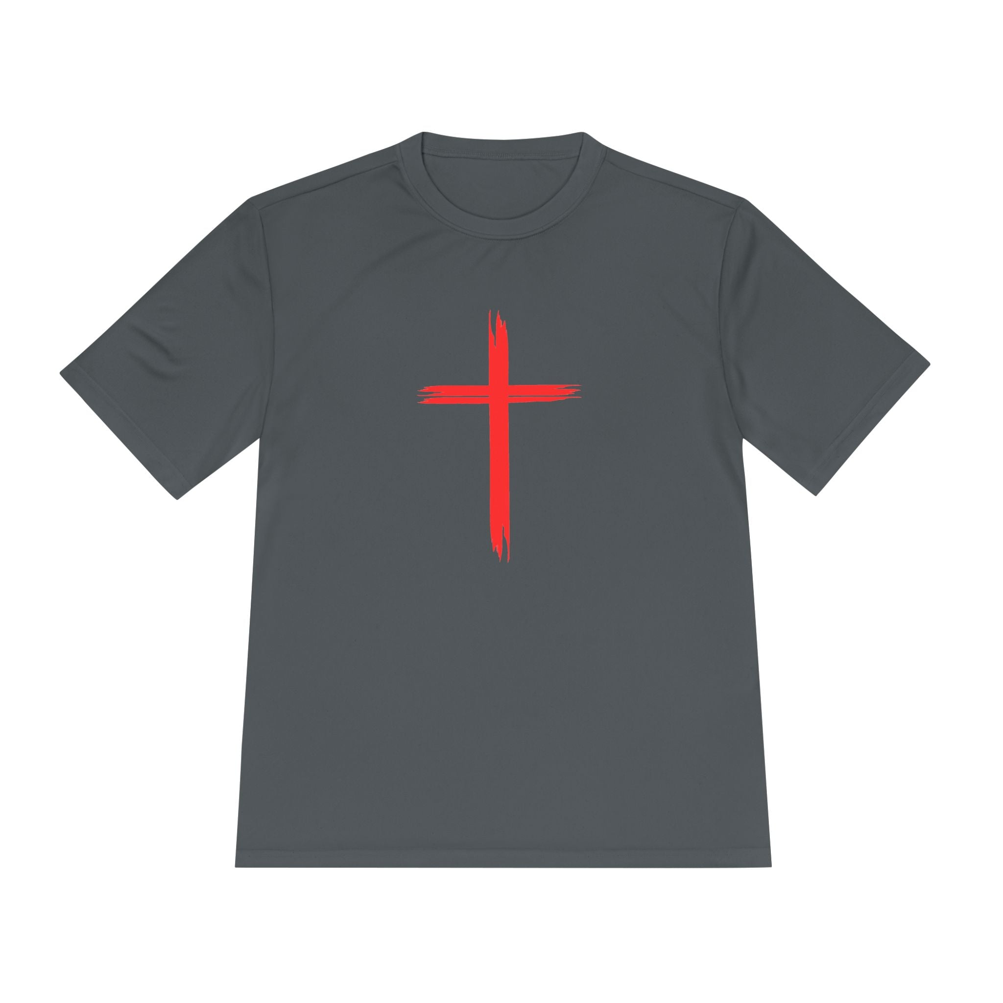 Collection of Unisex Moisture Wicking Tee - Cross and Heart 316 Design in a gallery layout