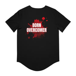 Collection of Born Overcomer Men's Jersey Curved Hem Tee - Inspirational Graphic Tee in a gallery layout
