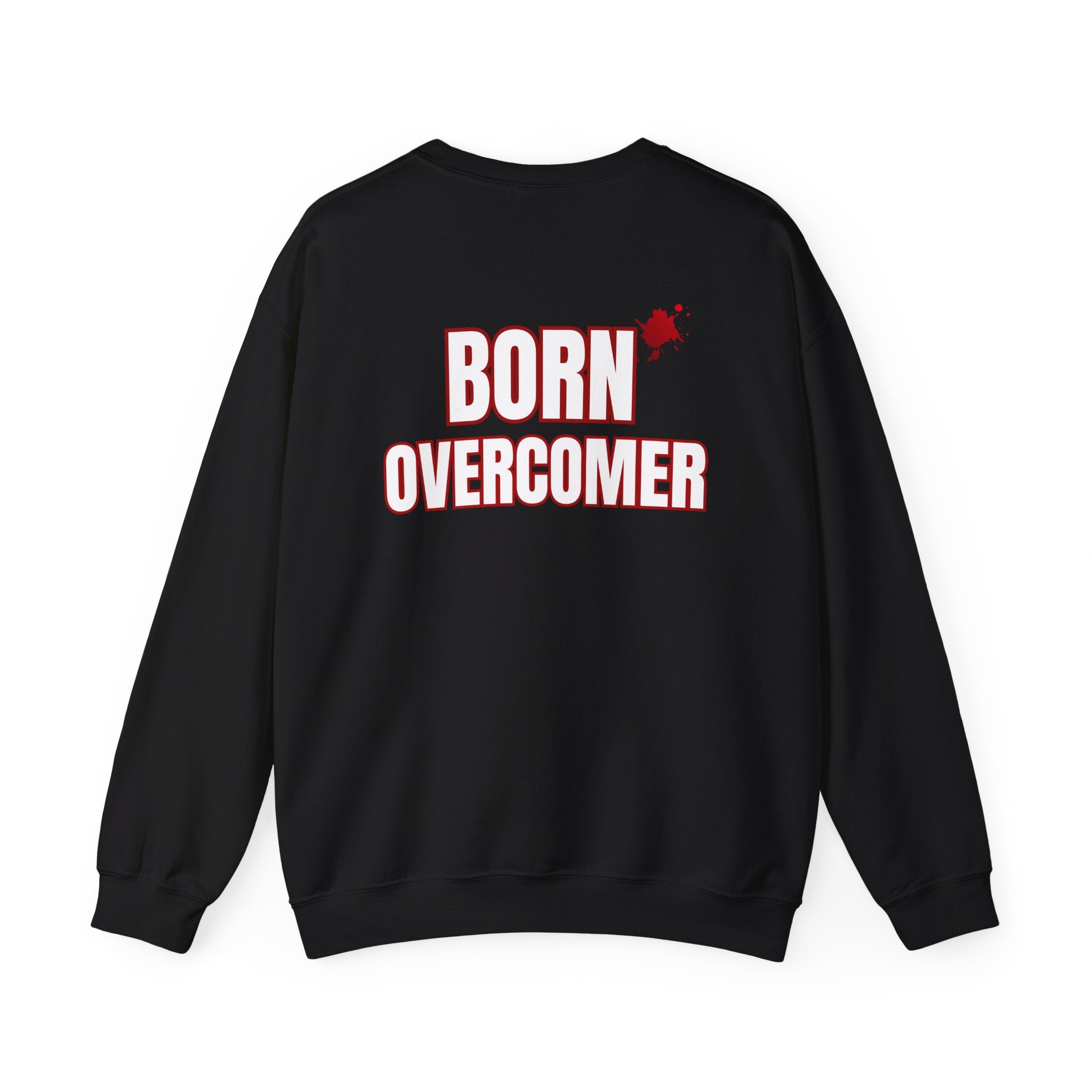 Collection of Born Overcomer Unisex Heavy Crewneck Sweatshirt - Motivational Casual Wear in a gallery layout