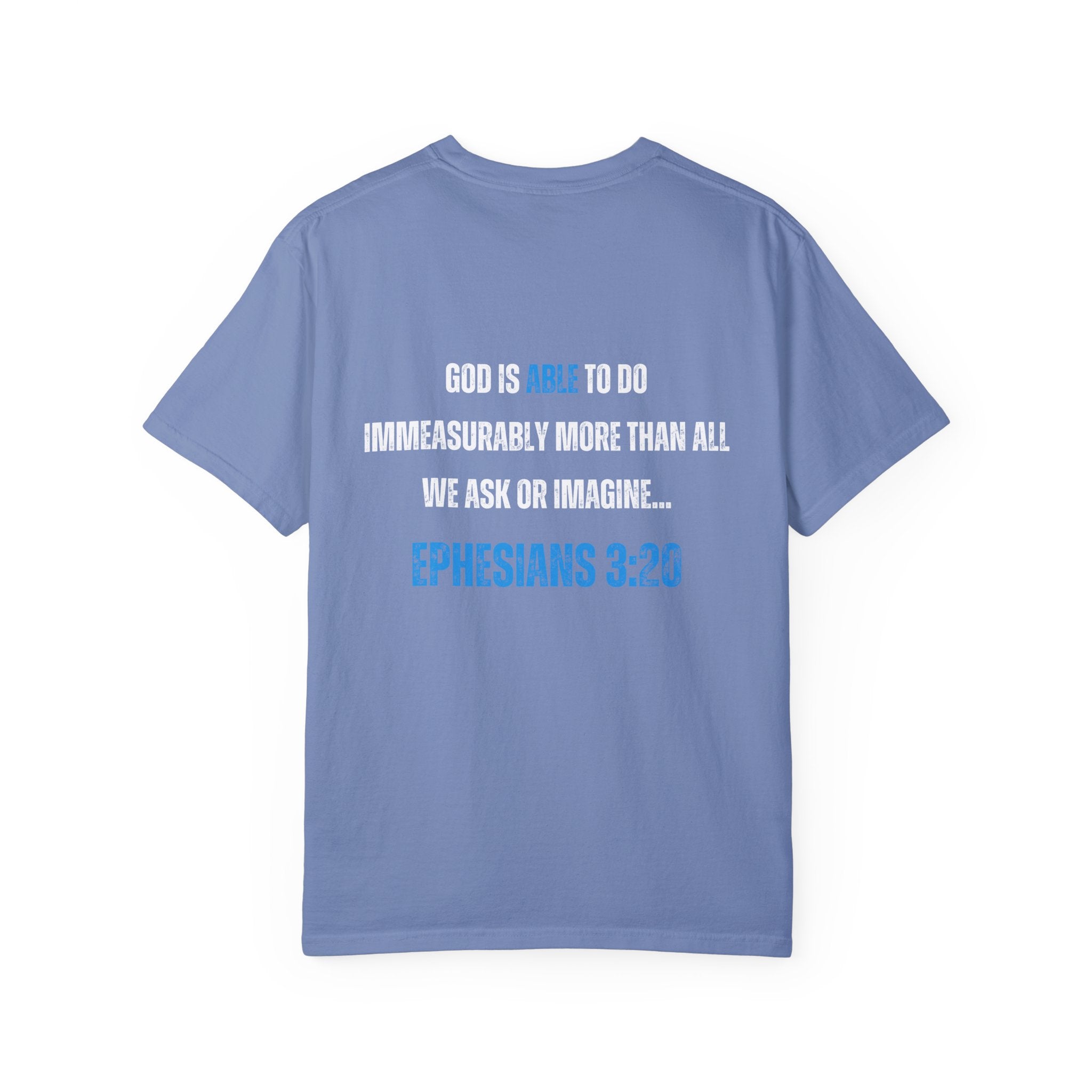 Collection of Inspirational Unisex T-Shirt - 'God Is Able' with Ephesians 3:20 Message in a gallery layout