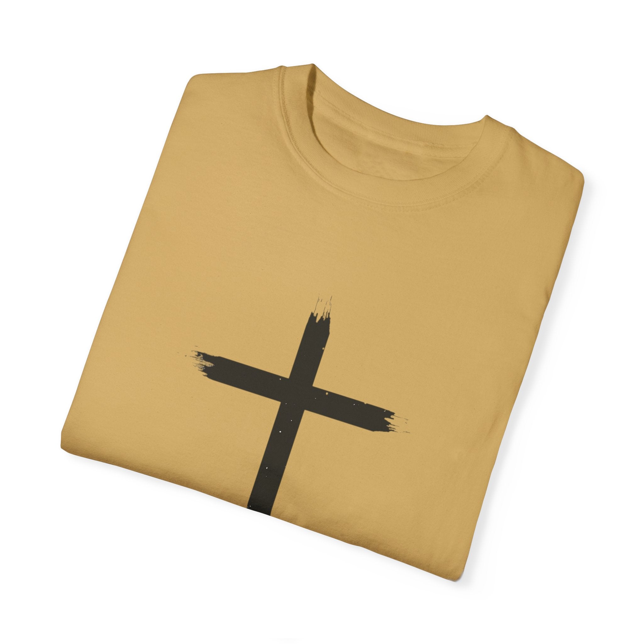 Collection of Unisex Garment-Dyed T-Shirt with Cross Design - Faith-Inspired Apparel in a gallery layout