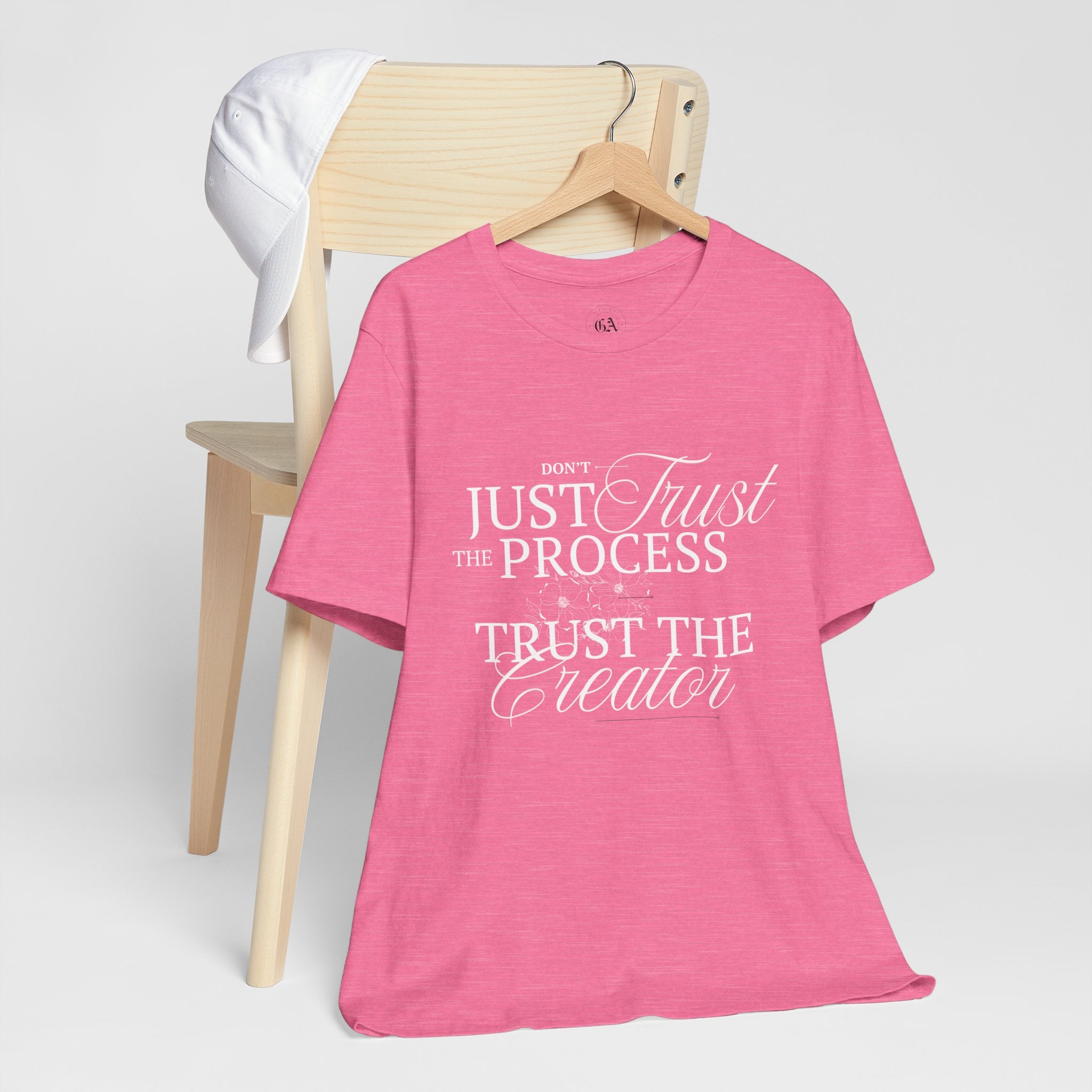 Collection of Women's Edition Inspirational Trust the Creator Tee, Motivational Shirt, Gift for Creatives, Unisex Graphic Tee, Relaxed Fit Everyday Wear in a gallery layout
