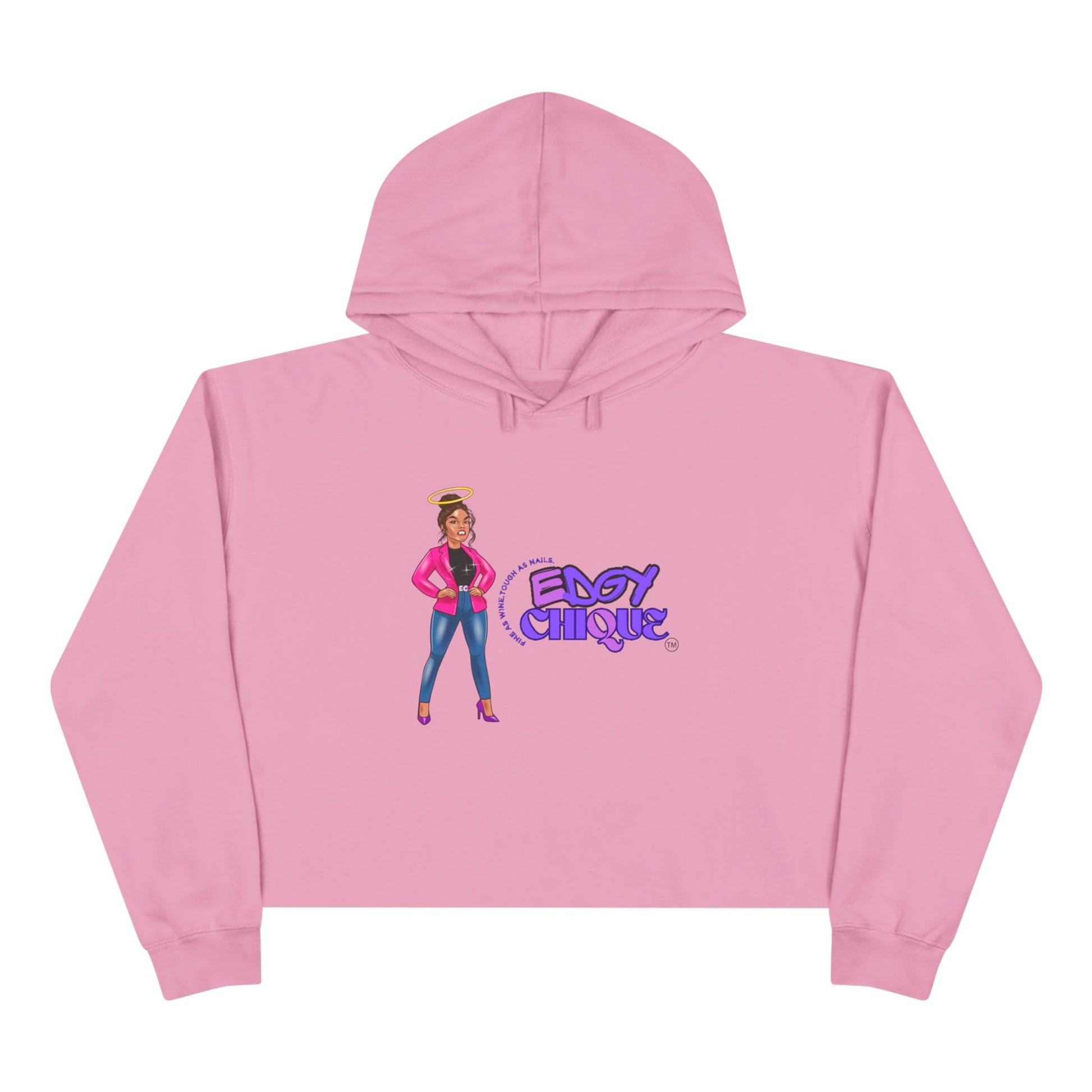 Sudadera con capucha corta y elegante de estilo atrevido