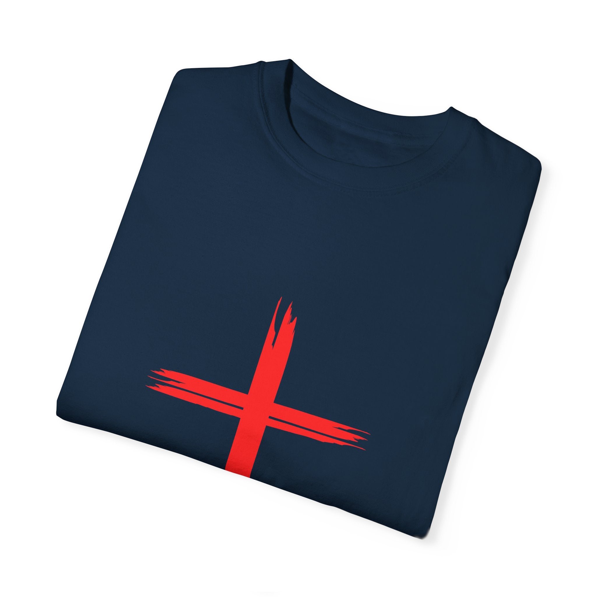 Collection of Faith & Love Graphic T-Shirt - Unisex Garment-Dyed with Cross and 316 Heart Design in a gallery layout