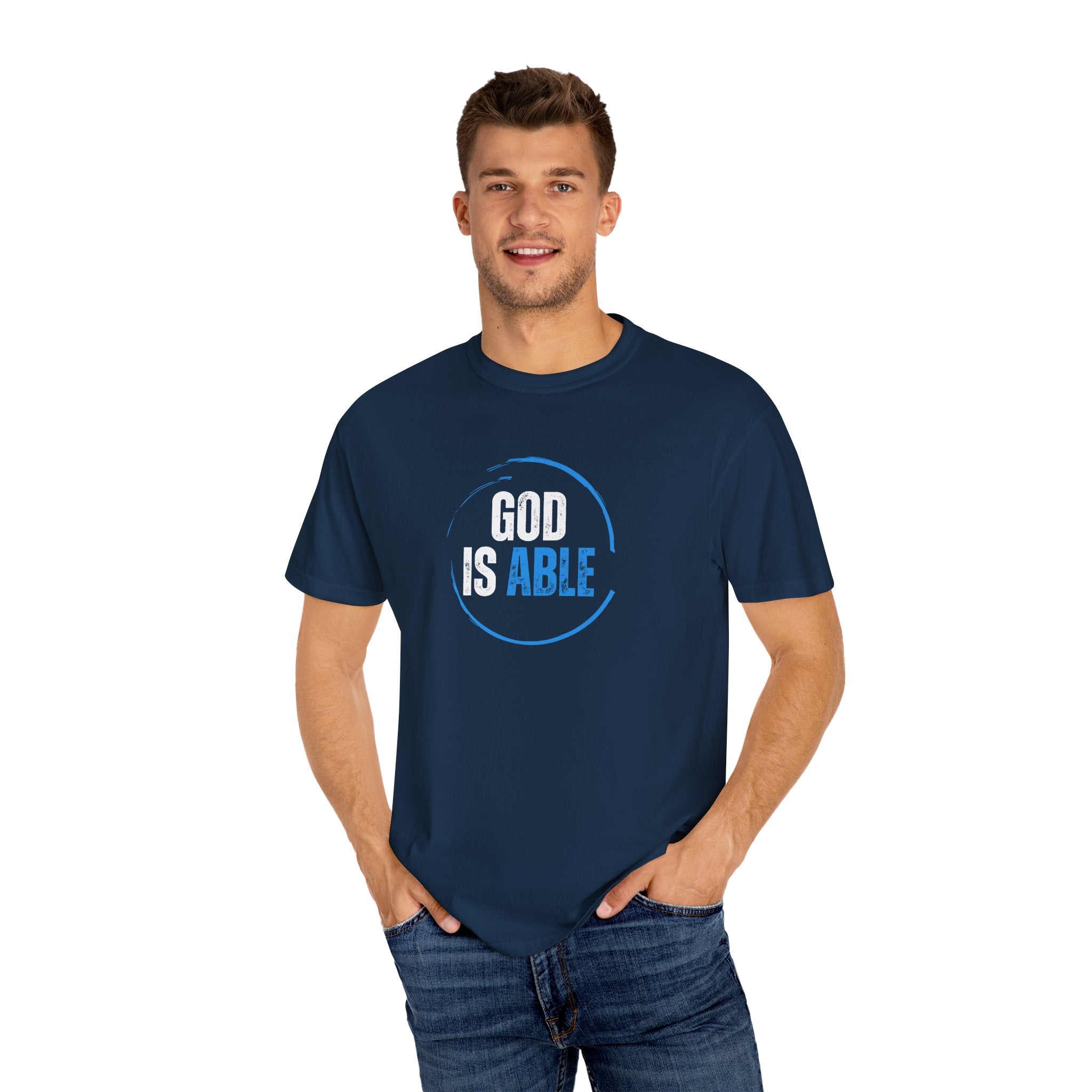 Collection of Inspirational Unisex T-Shirt - 'God Is Able' with Ephesians 3:20 Message in a gallery layout