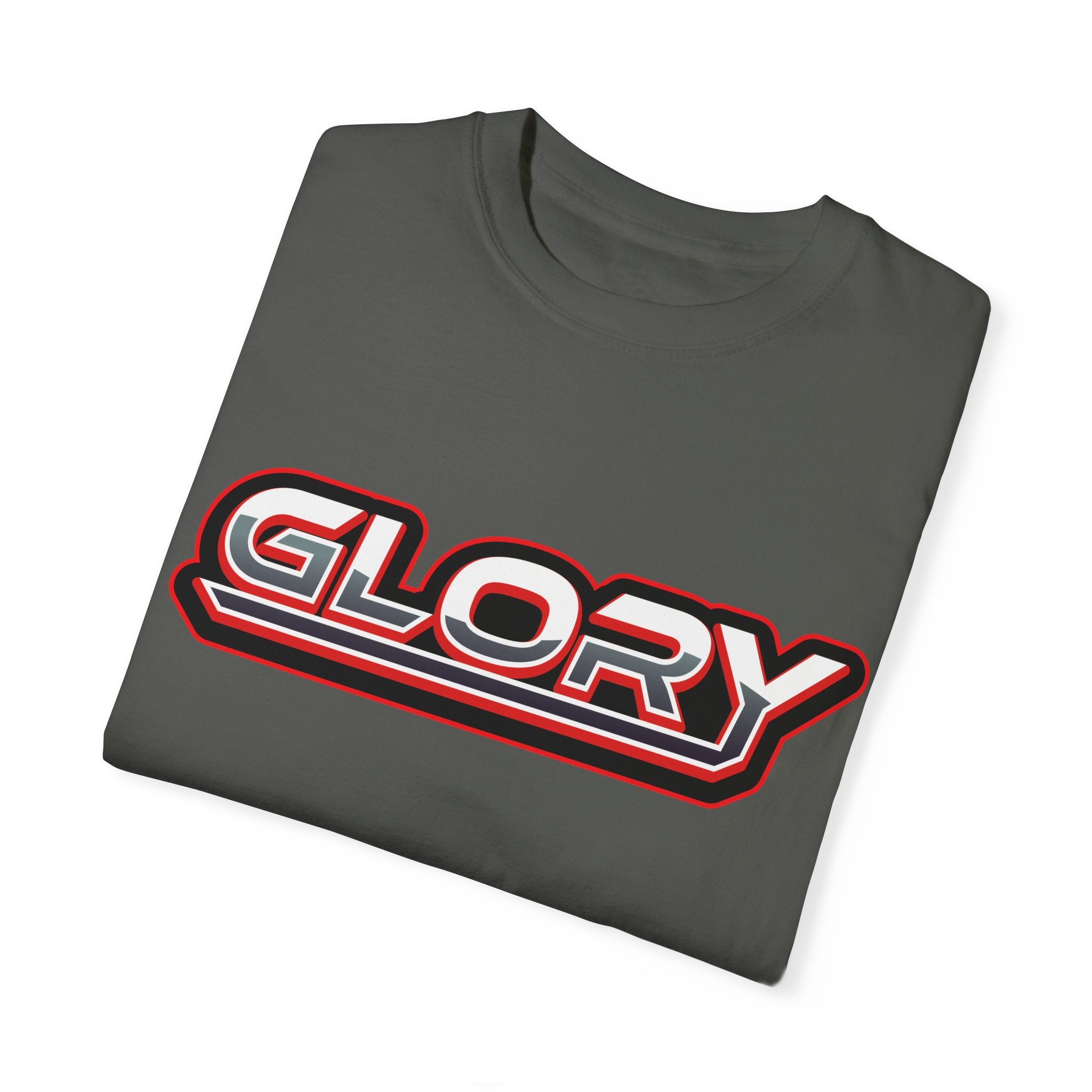 Collection of Unisex Garment-Dyed T-Shirt - 'GLORY' Graphic Tee for Everyday Wear in a gallery layout