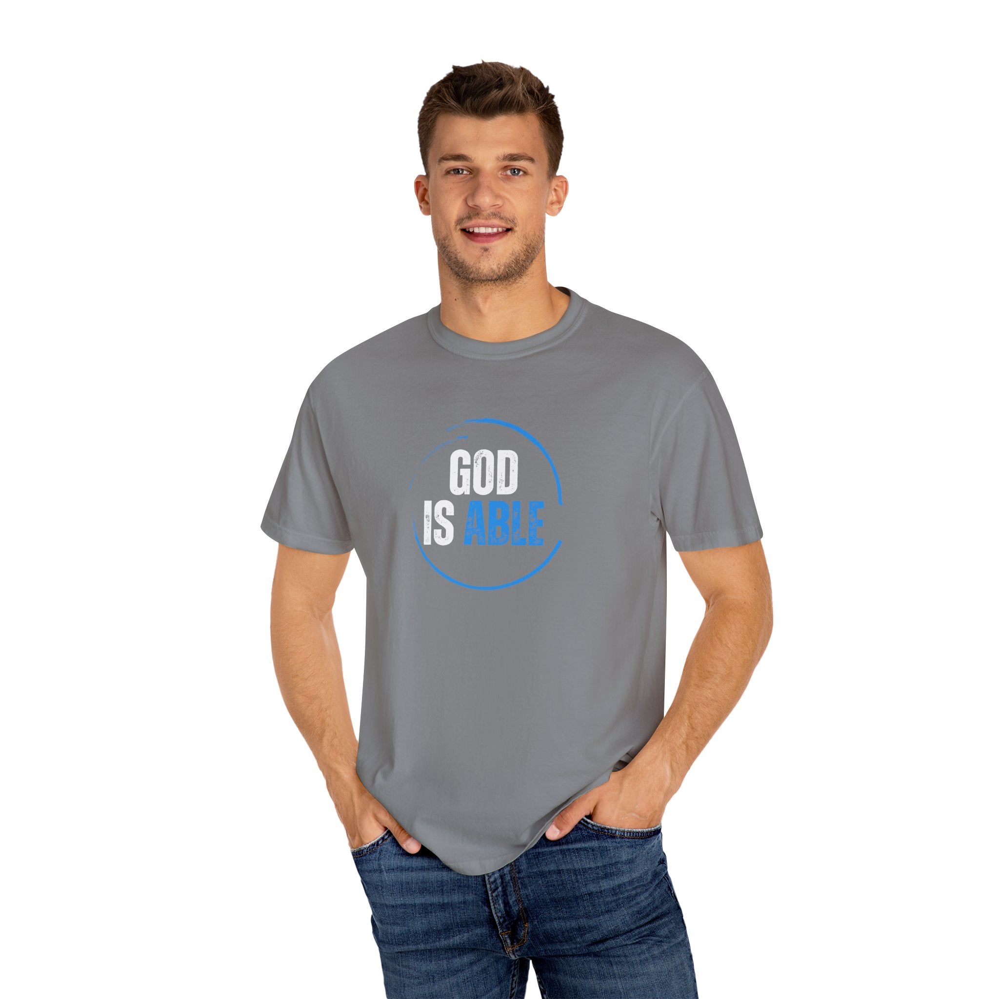 Collection of Inspirational Unisex T-Shirt - 'God Is Able' with Ephesians 3:20 Message in a gallery layout