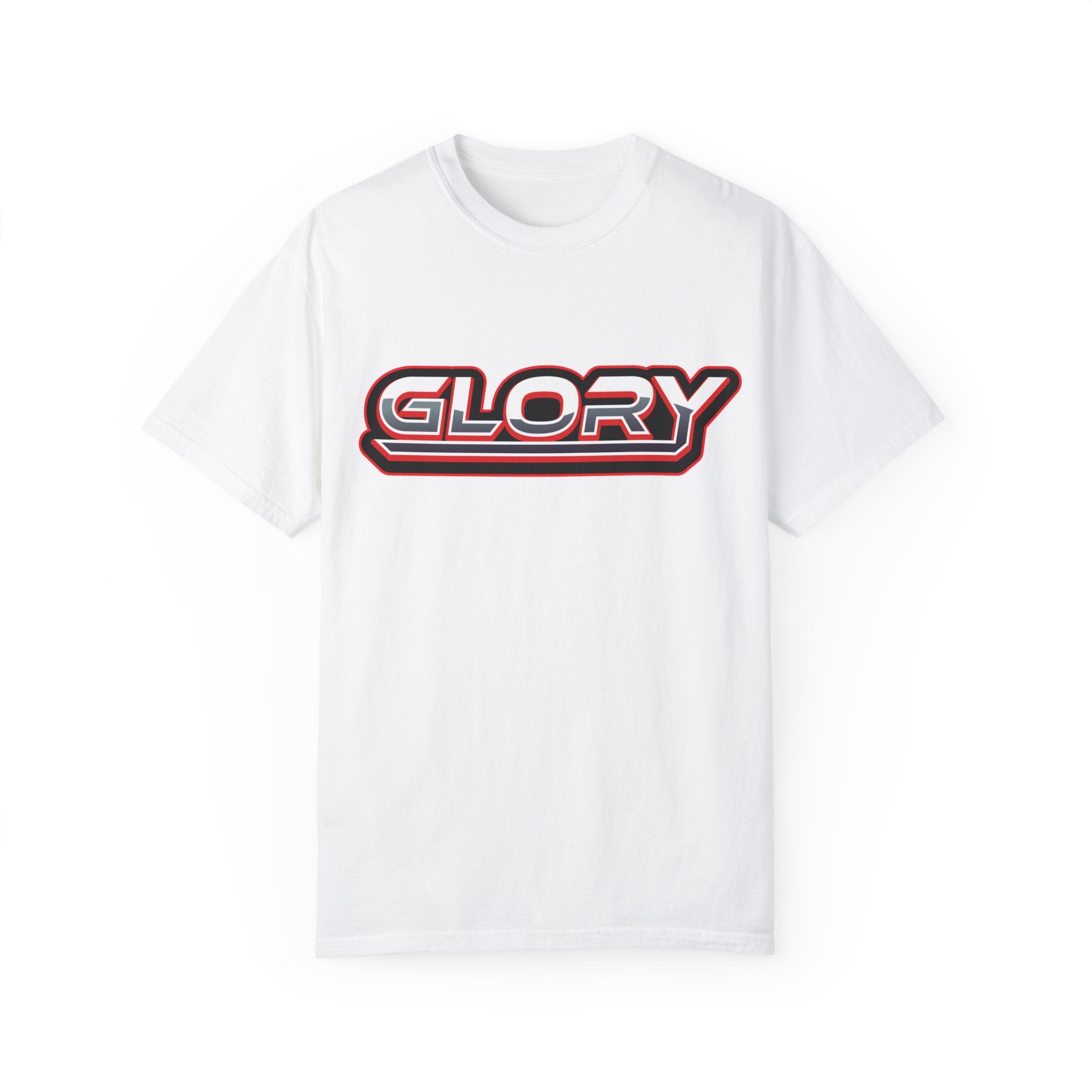 Collection of Unisex Garment-Dyed T-Shirt - 'GLORY' Graphic Tee for Everyday Wear in a gallery layout