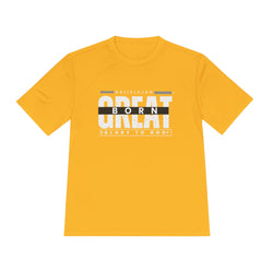 Collection of Inspirational Unisex Moisture Wicking Tee - 'Born Great' Design in a gallery layout