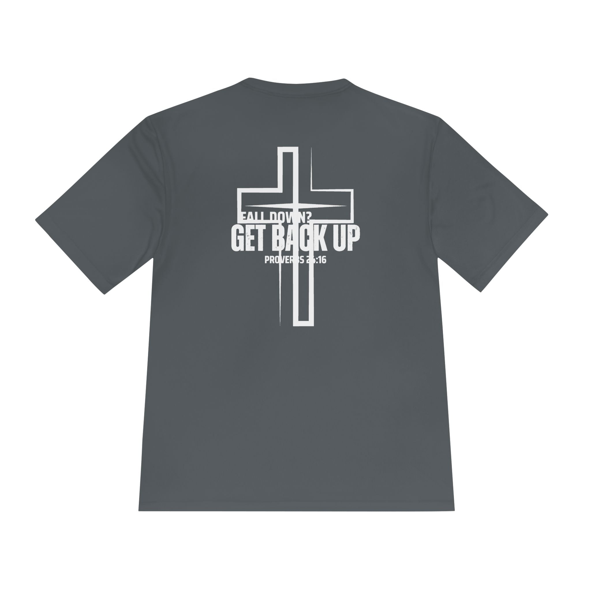 Collection of Unisex Moisture Wicking Tee - 'Get Back Up' Inspirational Christian Shirt in a gallery layout