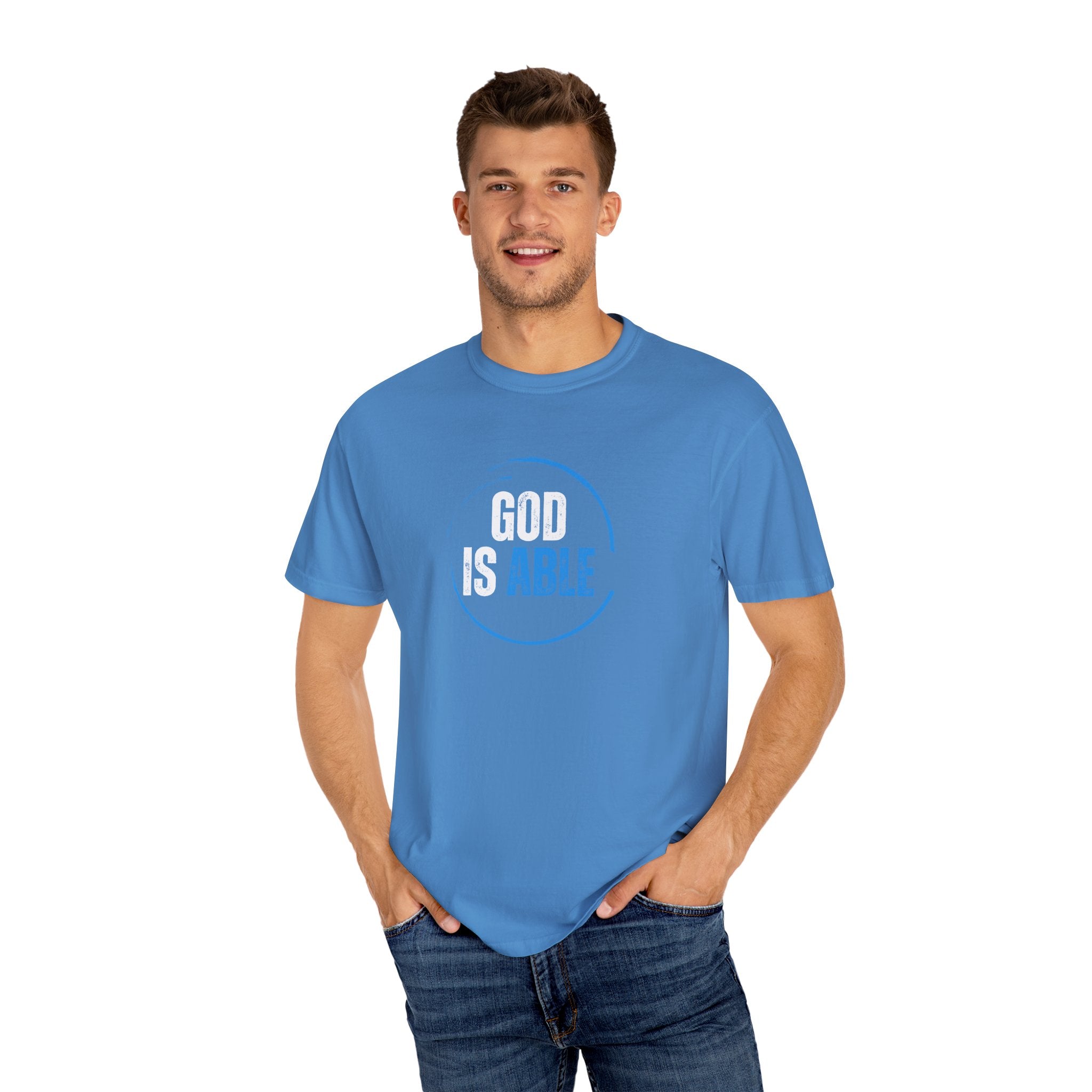 Collection of Inspirational Unisex T-Shirt - 'God Is Able' with Ephesians 3:20 Message in a gallery layout