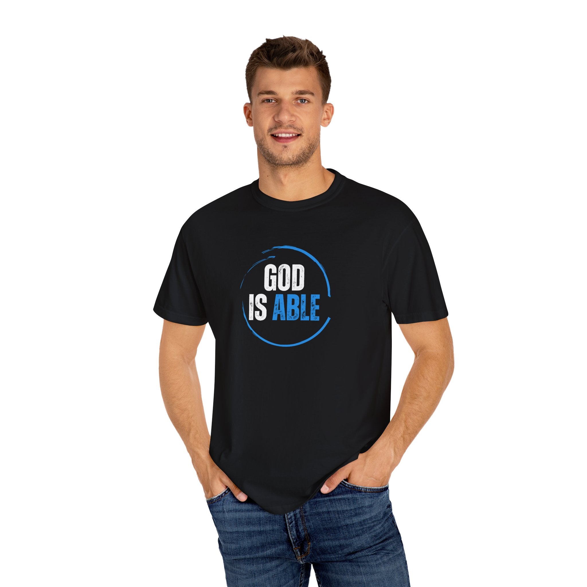Collection of Inspirational Unisex T-Shirt - 'God Is Able' with Ephesians 3:20 Message in a gallery layout