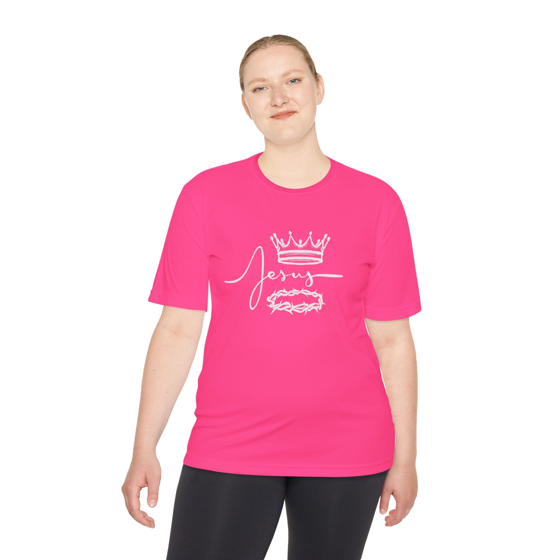 Faith-Inspired Unisex Moisture Wicking Tee - 'Jesus' Crown Design