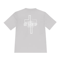 Collection of Unisex Moisture Wicking Tee - 'Get Back Up' Inspirational Christian Shirt in a gallery layout
