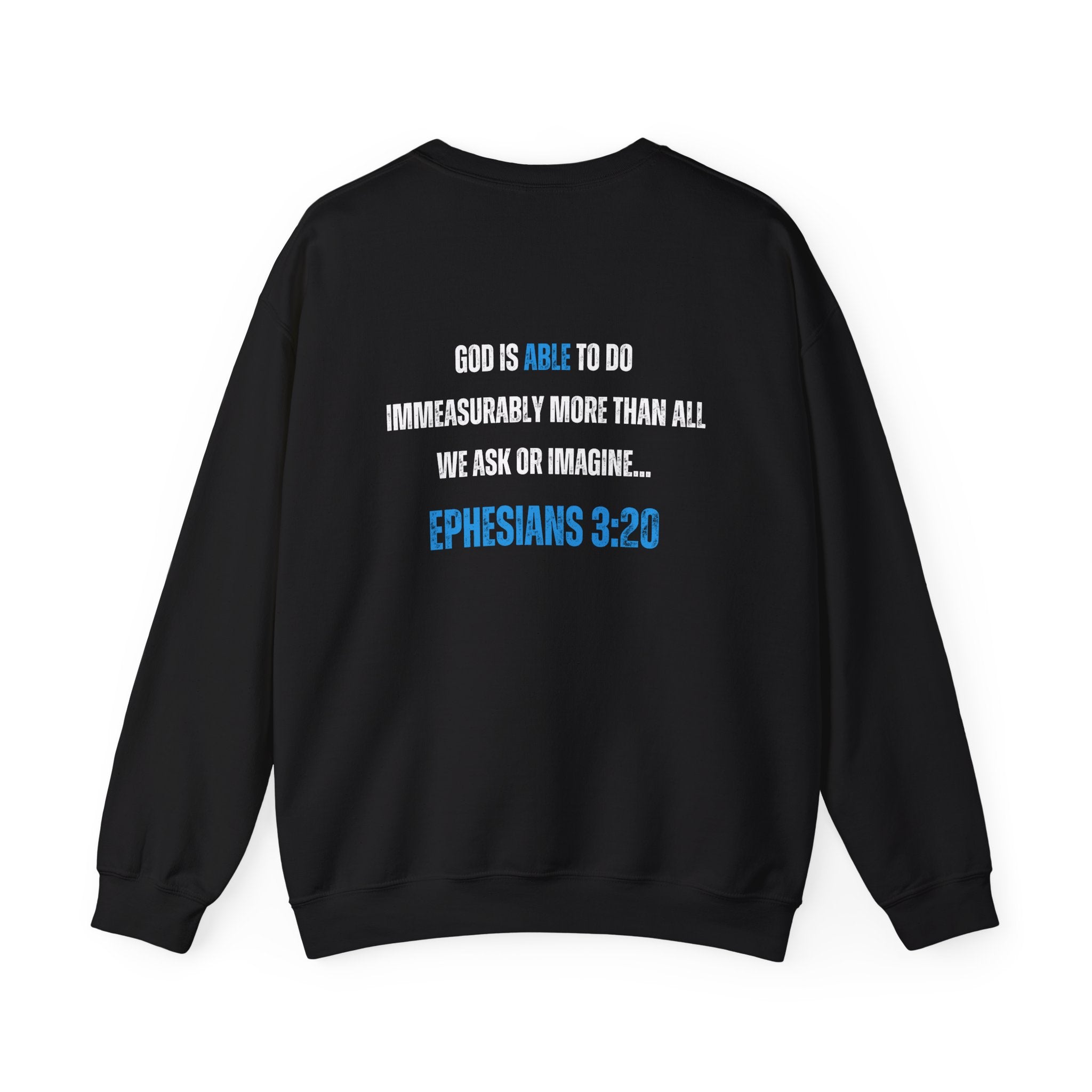 Collection of God is Able Crewneck Sweatshirt | Ephesians 3:20 in a gallery layout