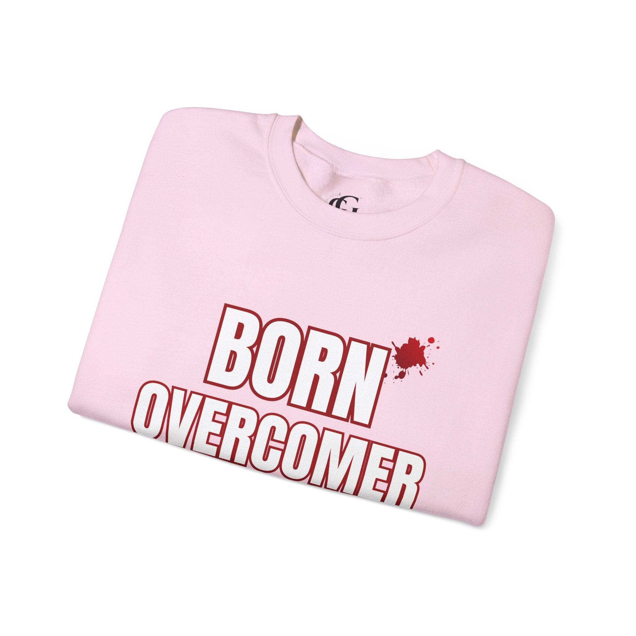 Collection of Born Overcomer Unisex Heavy Crewneck Sweatshirt - Motivational Casual Wear in a gallery layout