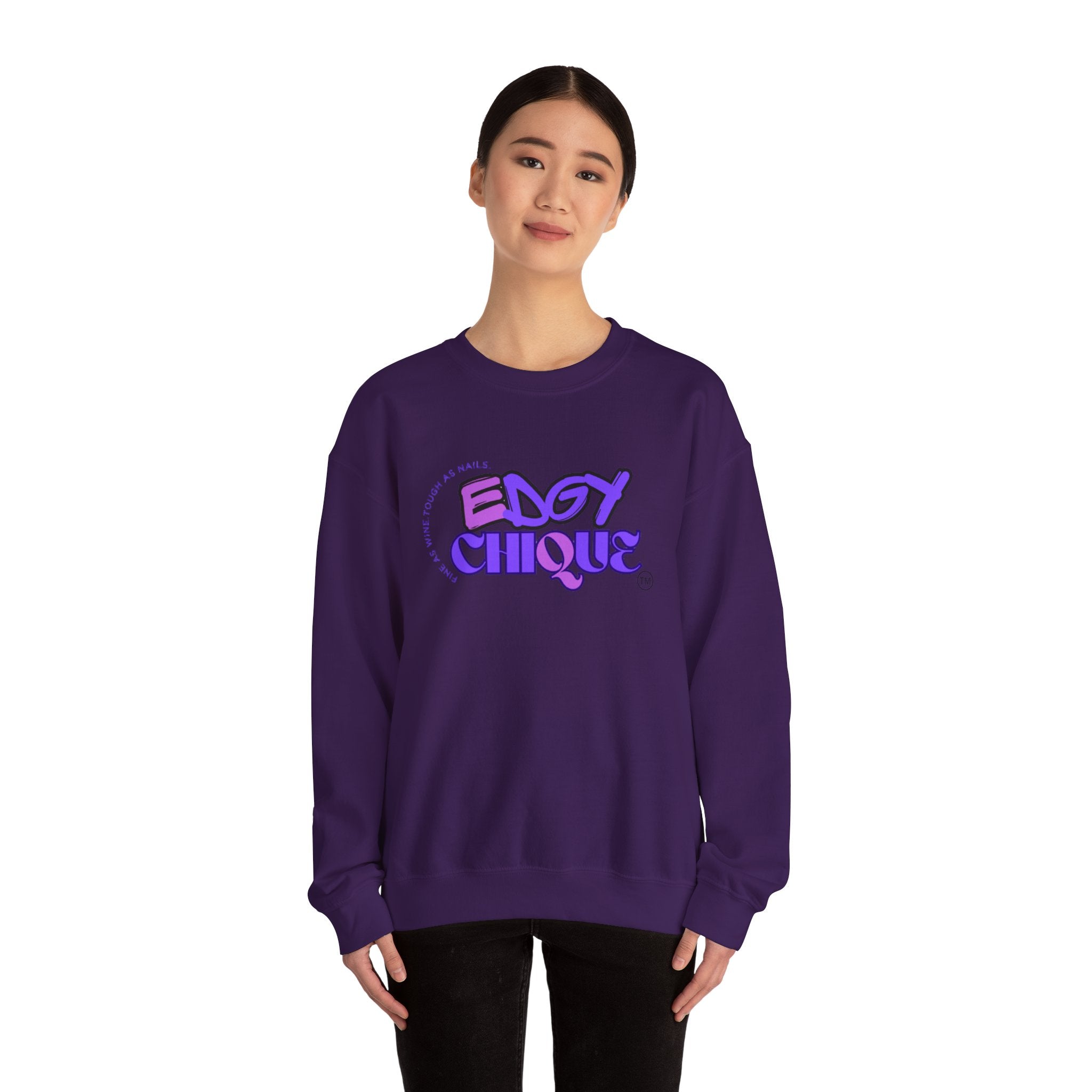 Collection of Edgy Chique Crewneck Sweatshirt - Trendy Design for Confident Women in a gallery layout
