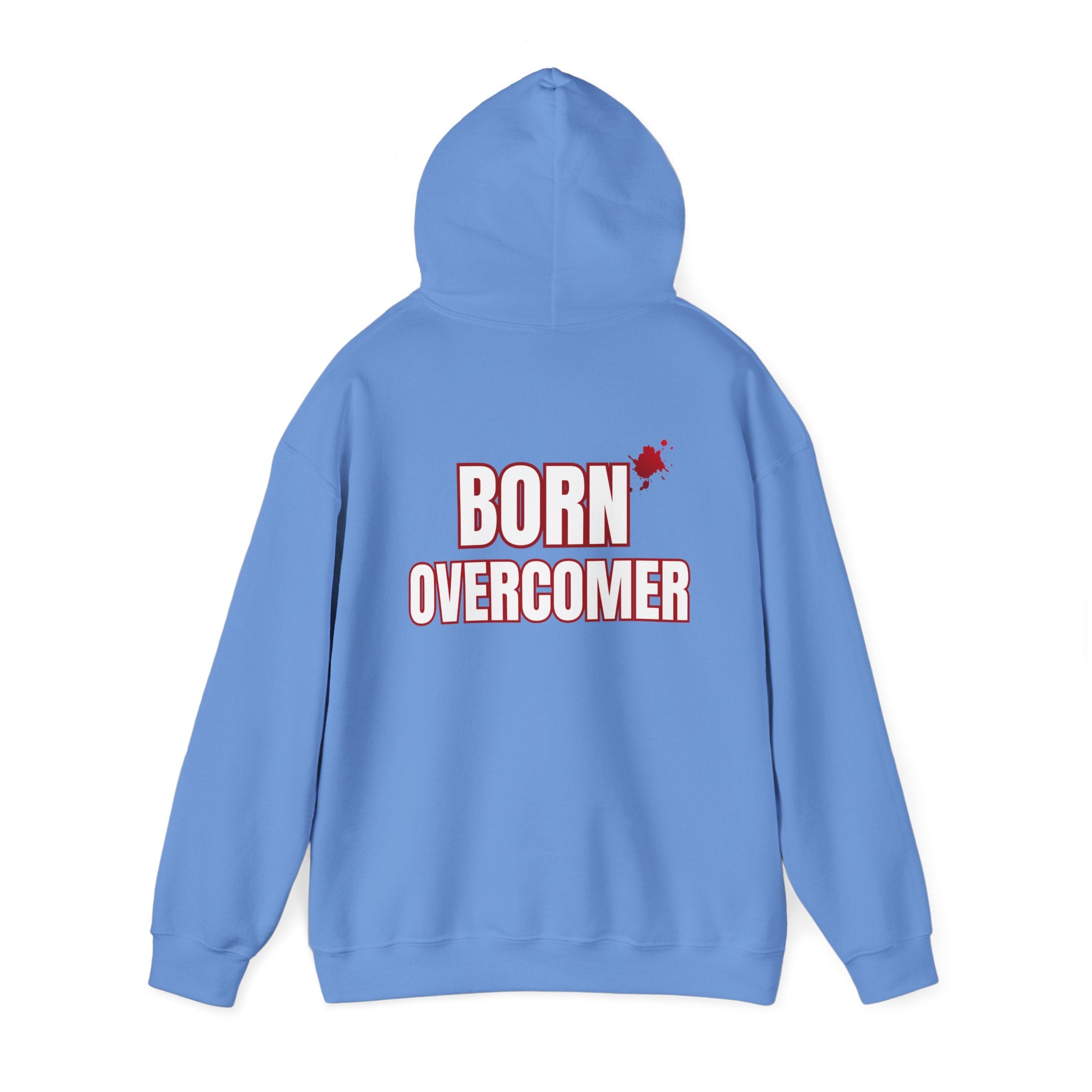 Collection of Born Overcomer - Unisex Heavy Blend Hoodie - Inspirational Sweatshirt for Everyday Comfort in a gallery layout