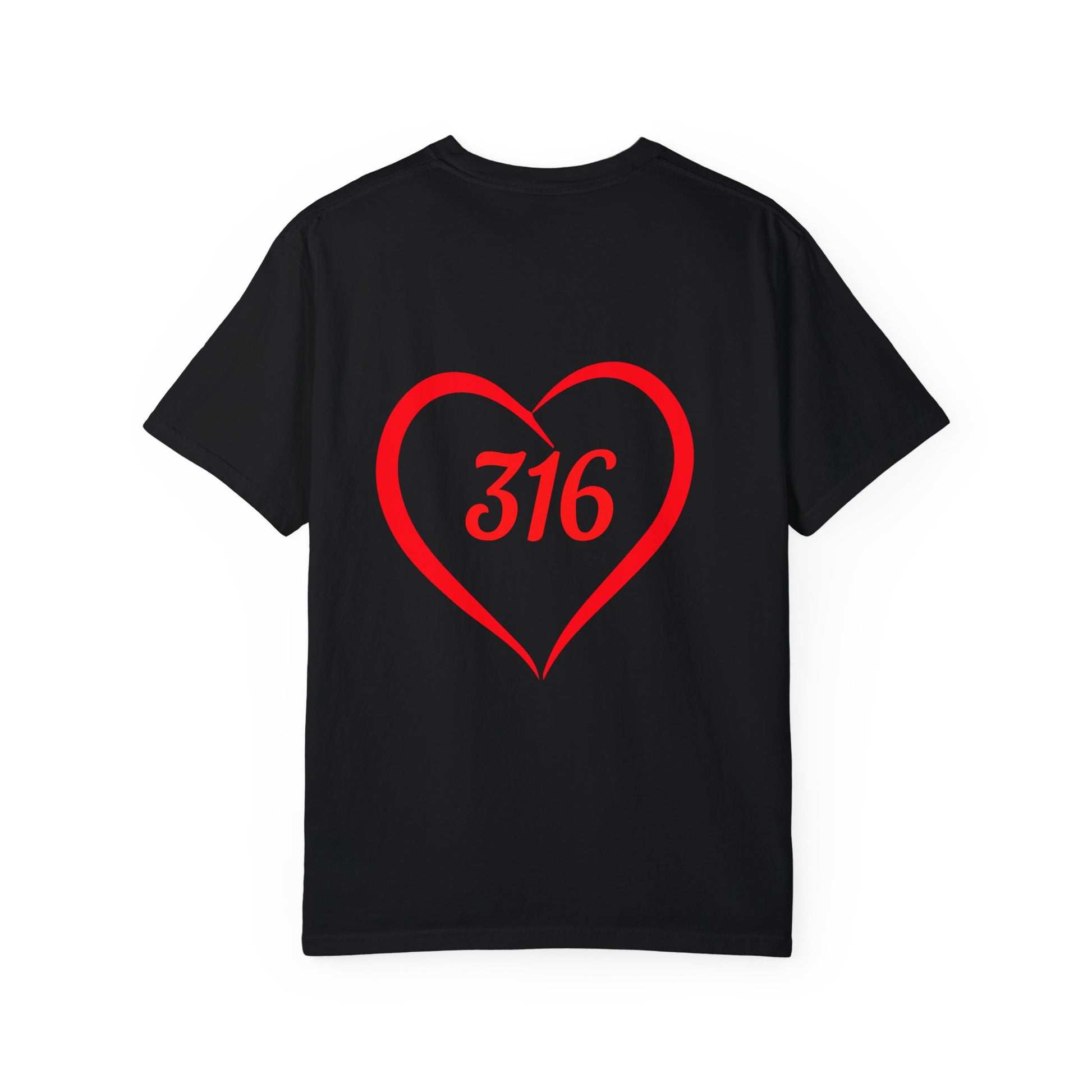Faith & Love Graphic T-Shirt - Unisex Garment-Dyed with Cross and 316 Heart Design