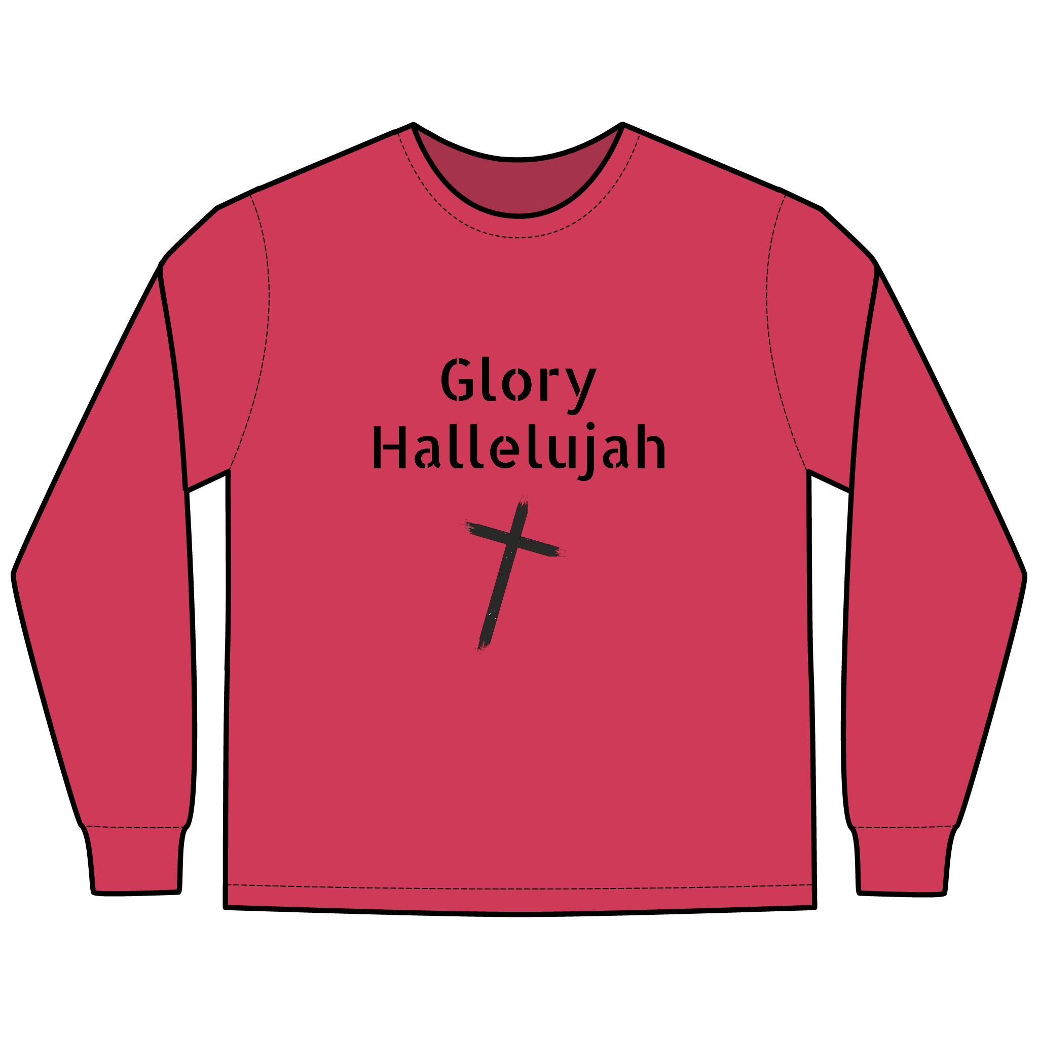 Collection of Glory Gear - Faith-Inspired Long Sleeve Tee - 'Glory Hallelujah' in a gallery layout