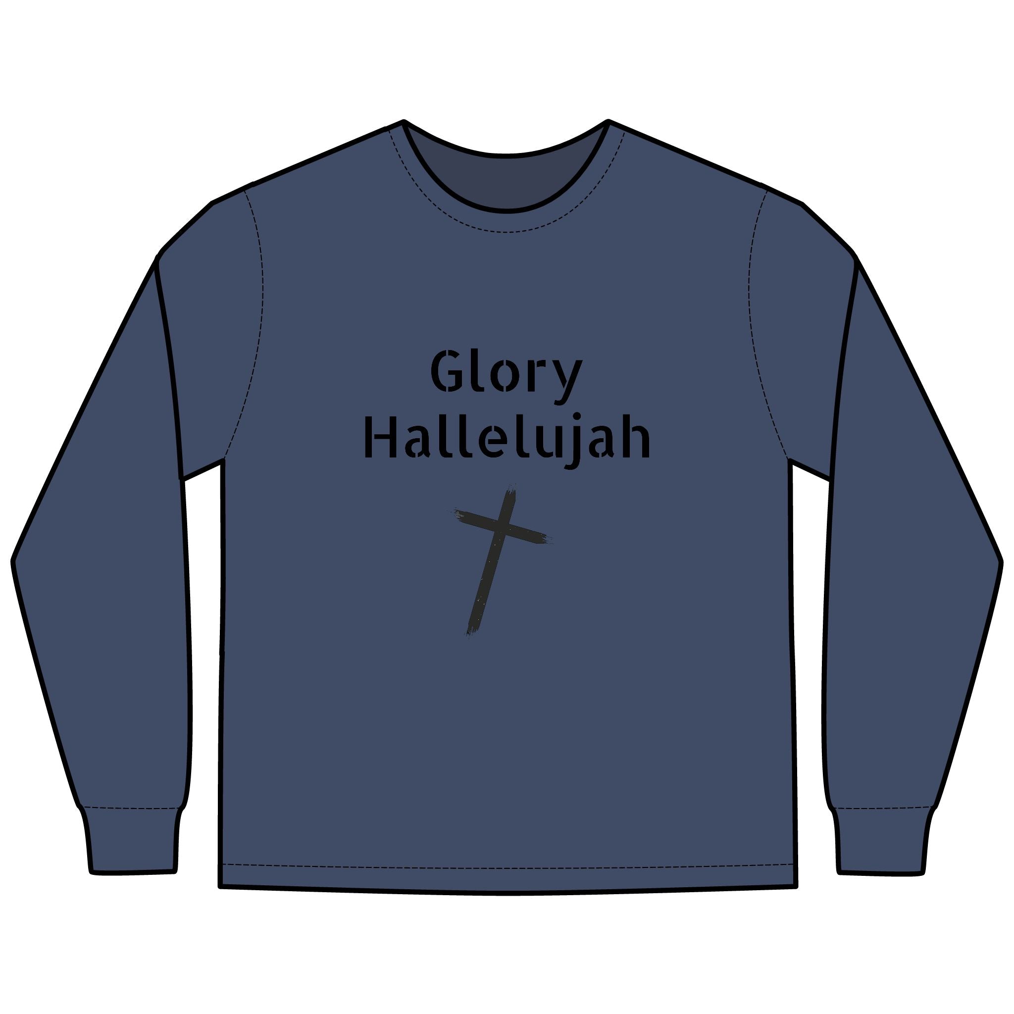 Collection of Glory Gear - Faith-Inspired Long Sleeve Tee - 'Glory Hallelujah' in a gallery layout