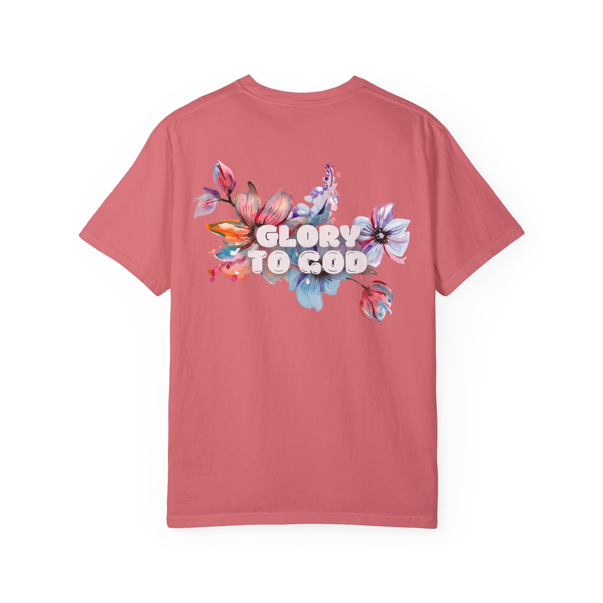 Collection of Glory to God Floral T-Shirt - Unisex Garment-Dyed Tee in a gallery layout