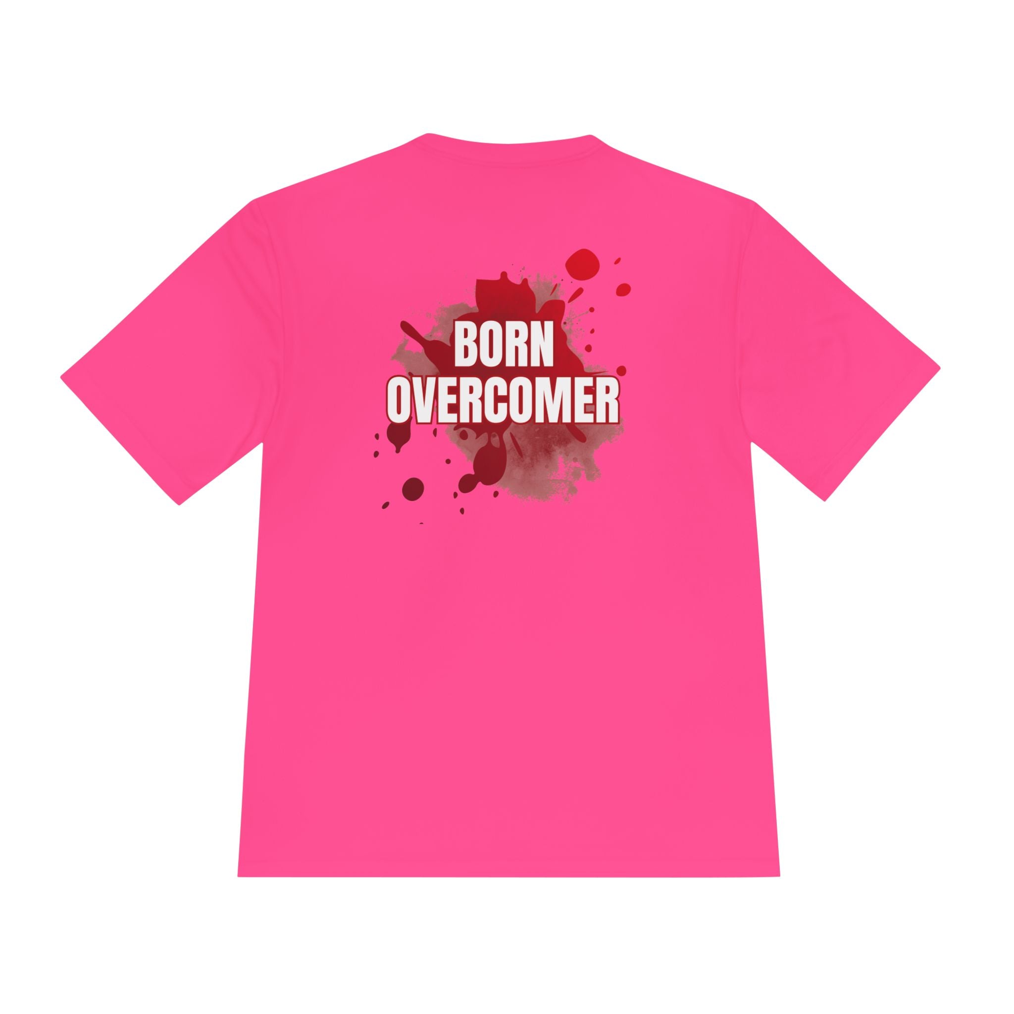 Collection of Born Overcomer Unisex Moisture Wicking Tee - Motivational Fitness Shirt in a gallery layout