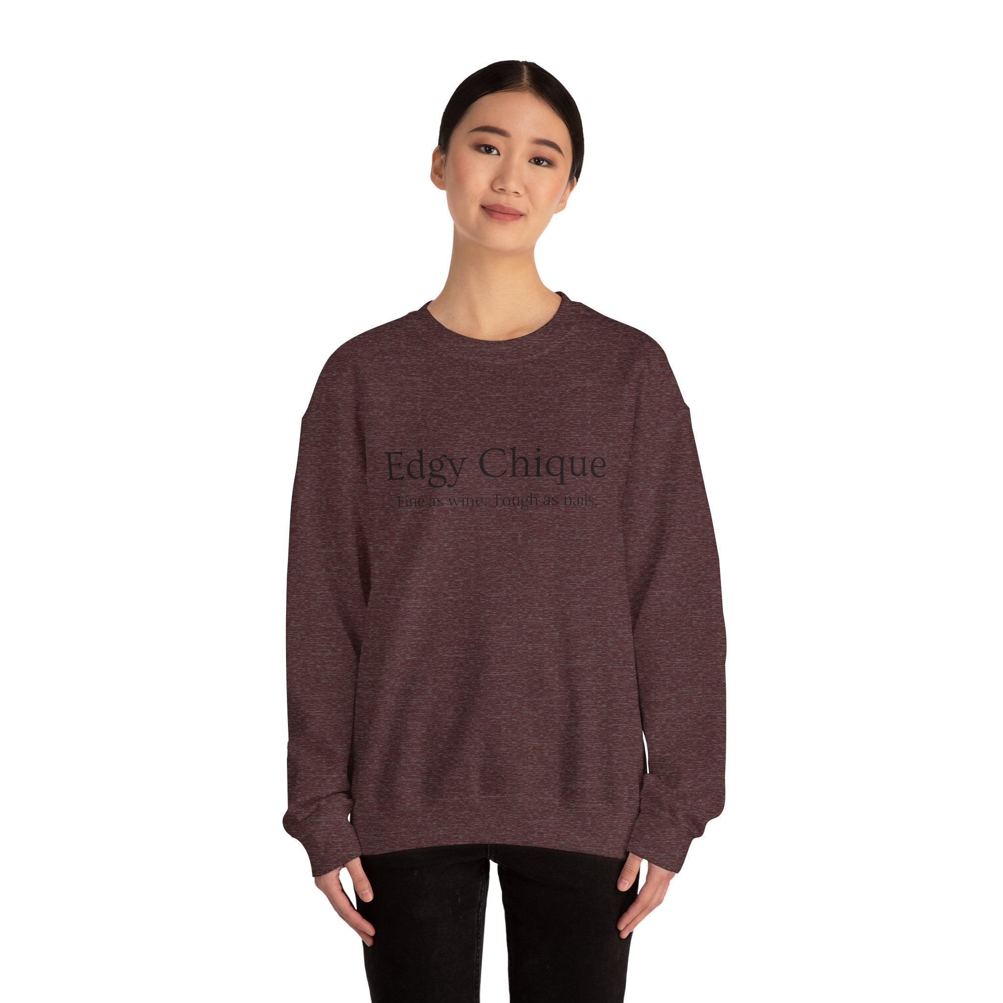 Collection of Edgy Chique Sleek Crewneck Sweatshirt - Fine as Wine, Tough as Nails in a gallery layout