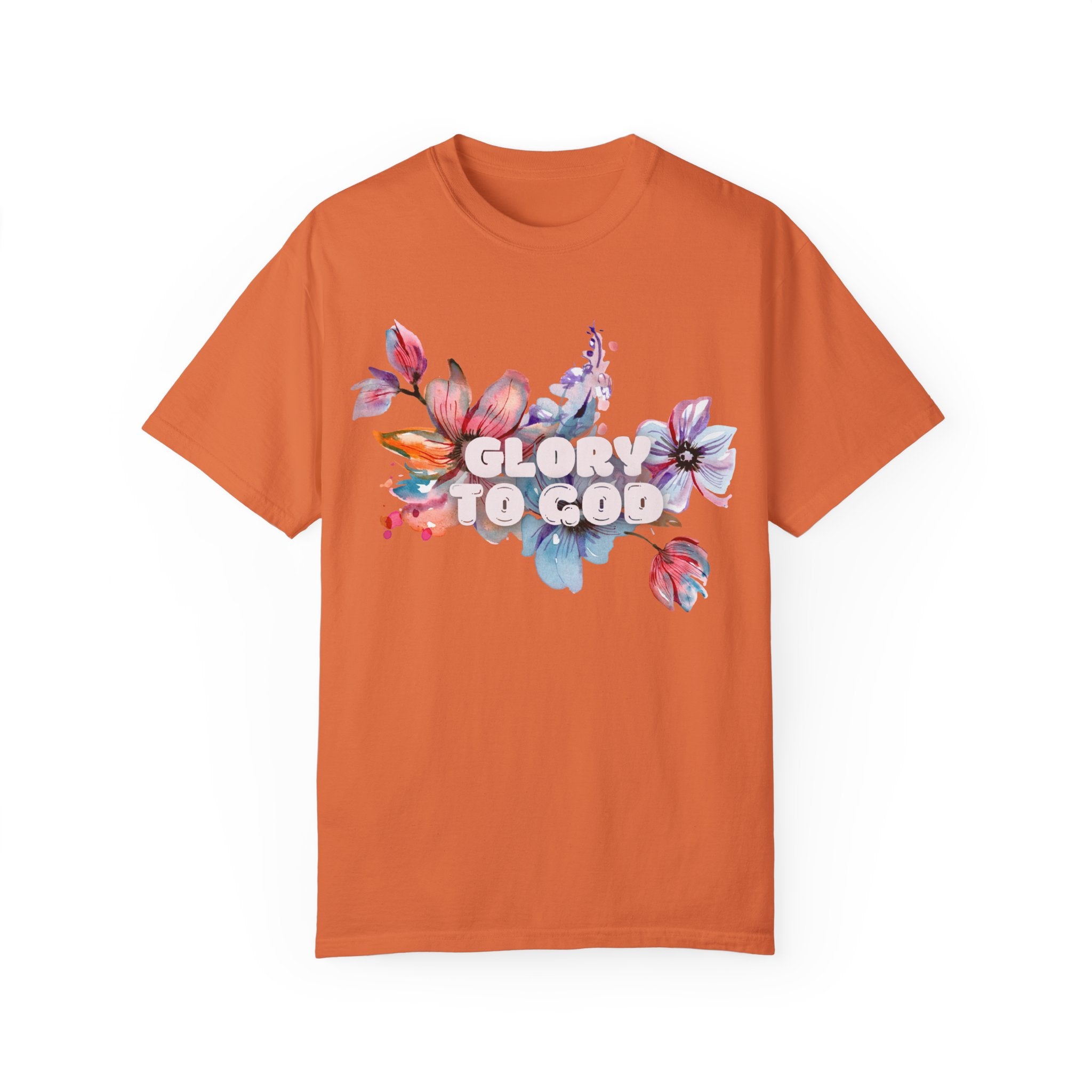 Collection of Glory to God Floral T-Shirt - Unisex Garment-Dyed Tee in a gallery layout