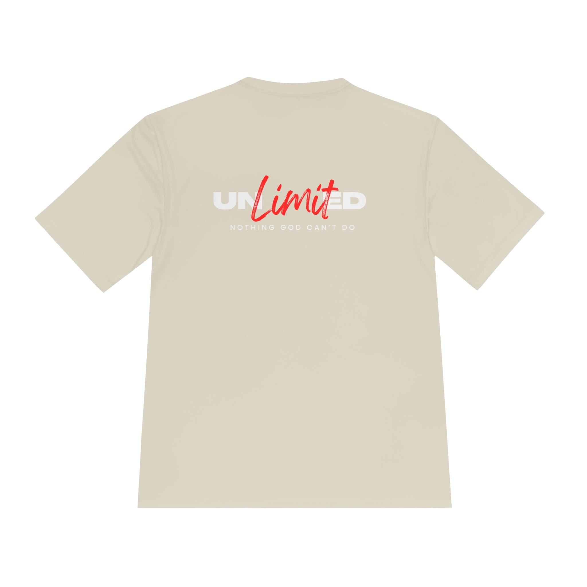 Collection of Unisex Moisture Wicking Tee - 'Unlimited' Inspirational Sportswear in a gallery layout