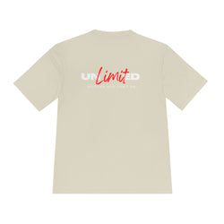 Collection of Unisex Moisture Wicking Tee - 'Unlimited' Inspirational Sportswear in a gallery layout