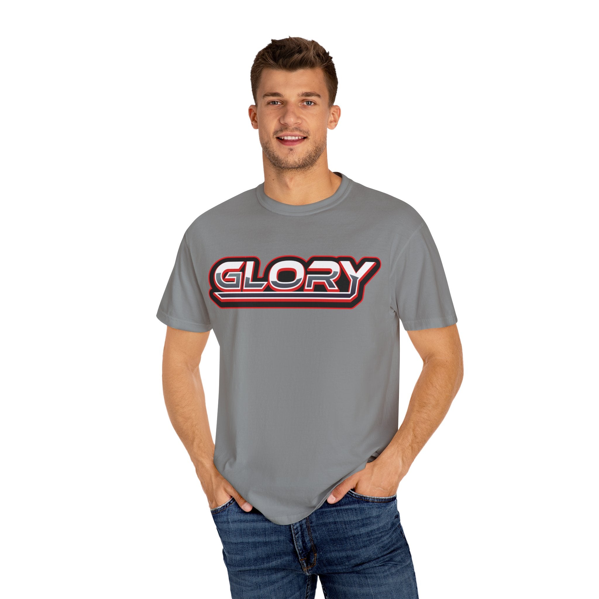 Collection of Unisex 'GLORY' Graphic Tee for Casual Style in a gallery layout