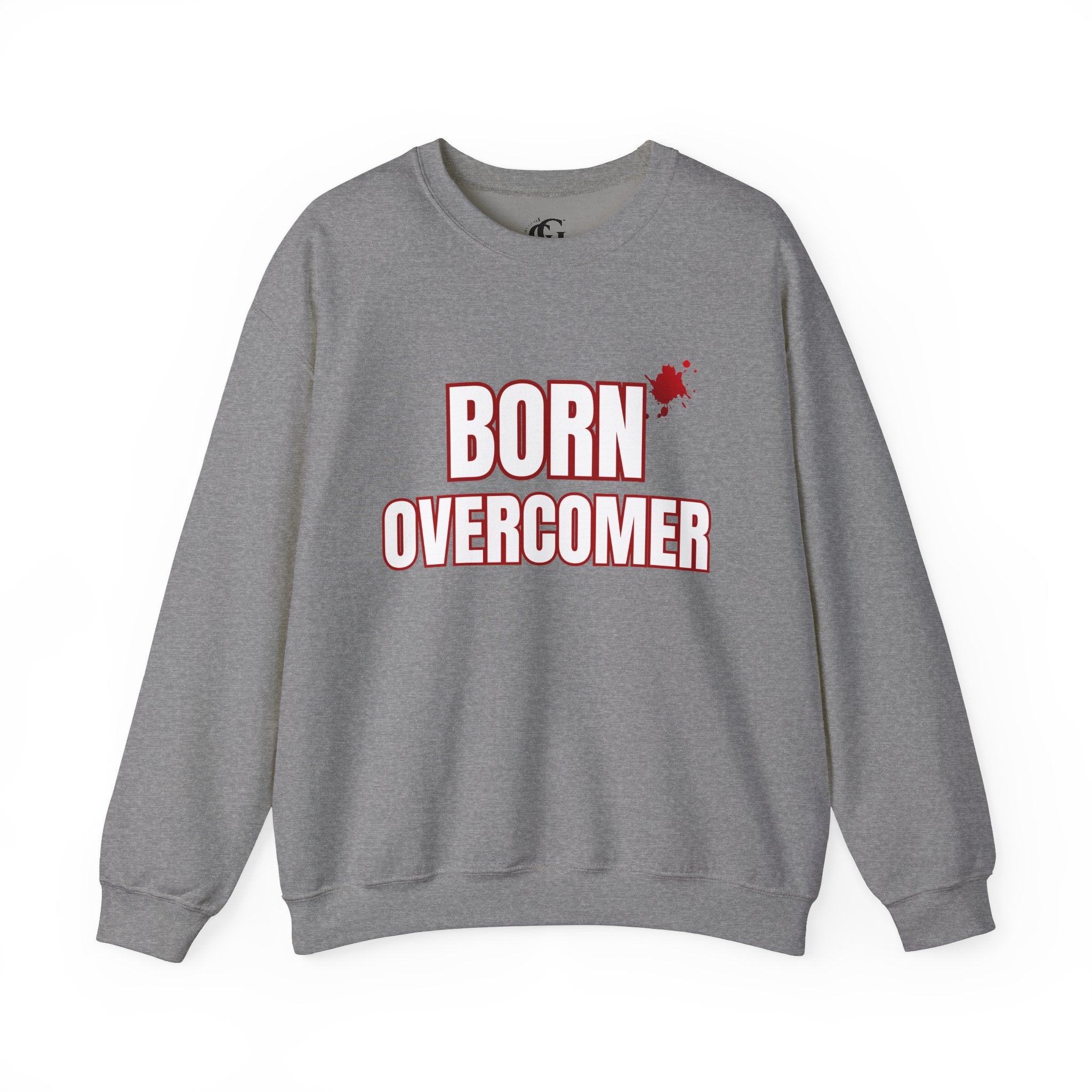 Collection of Born Overcomer Unisex Heavy Crewneck Sweatshirt - Motivational Casual Wear in a gallery layout
