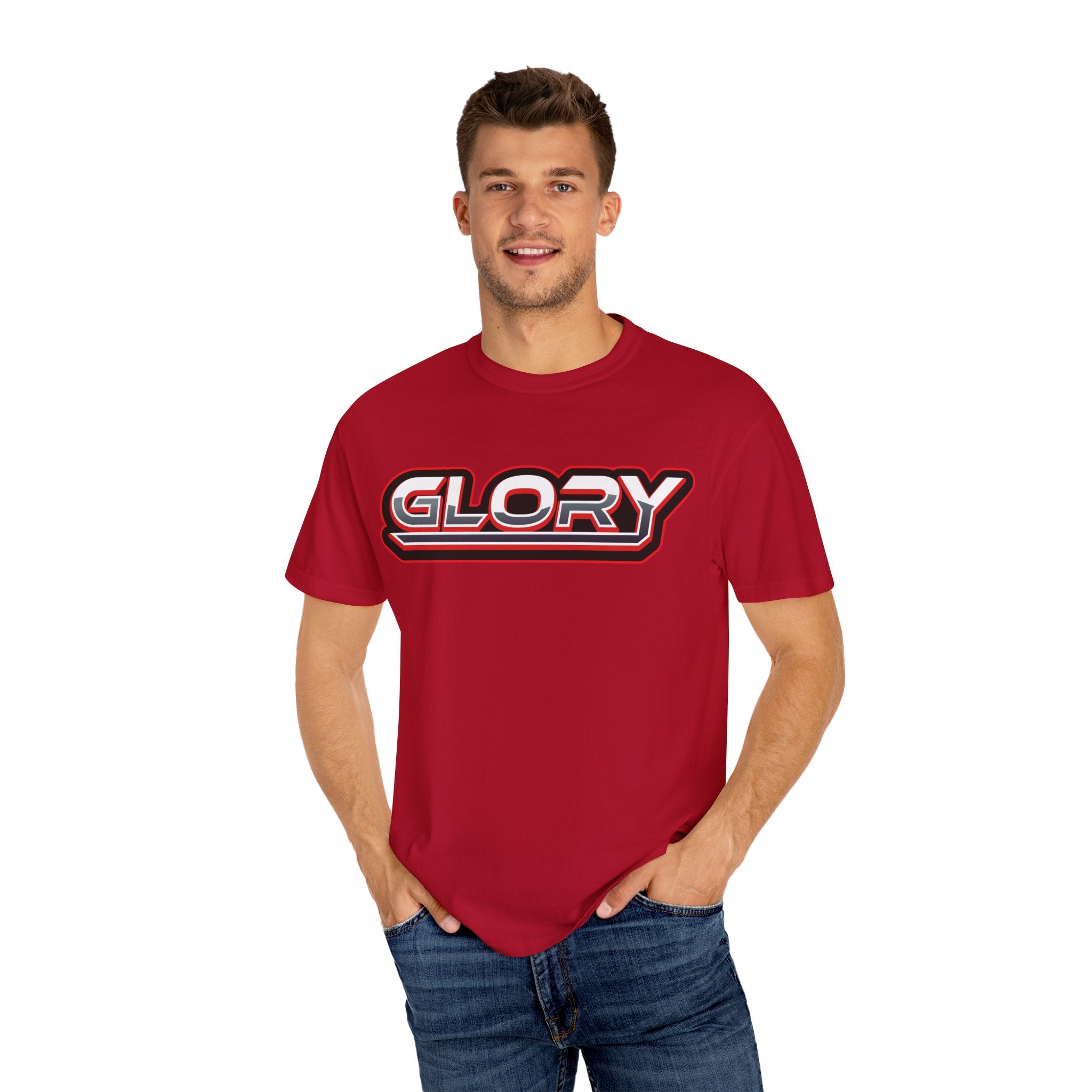 Collection of Unisex 'GLORY' Graphic Tee for Casual Style in a gallery layout