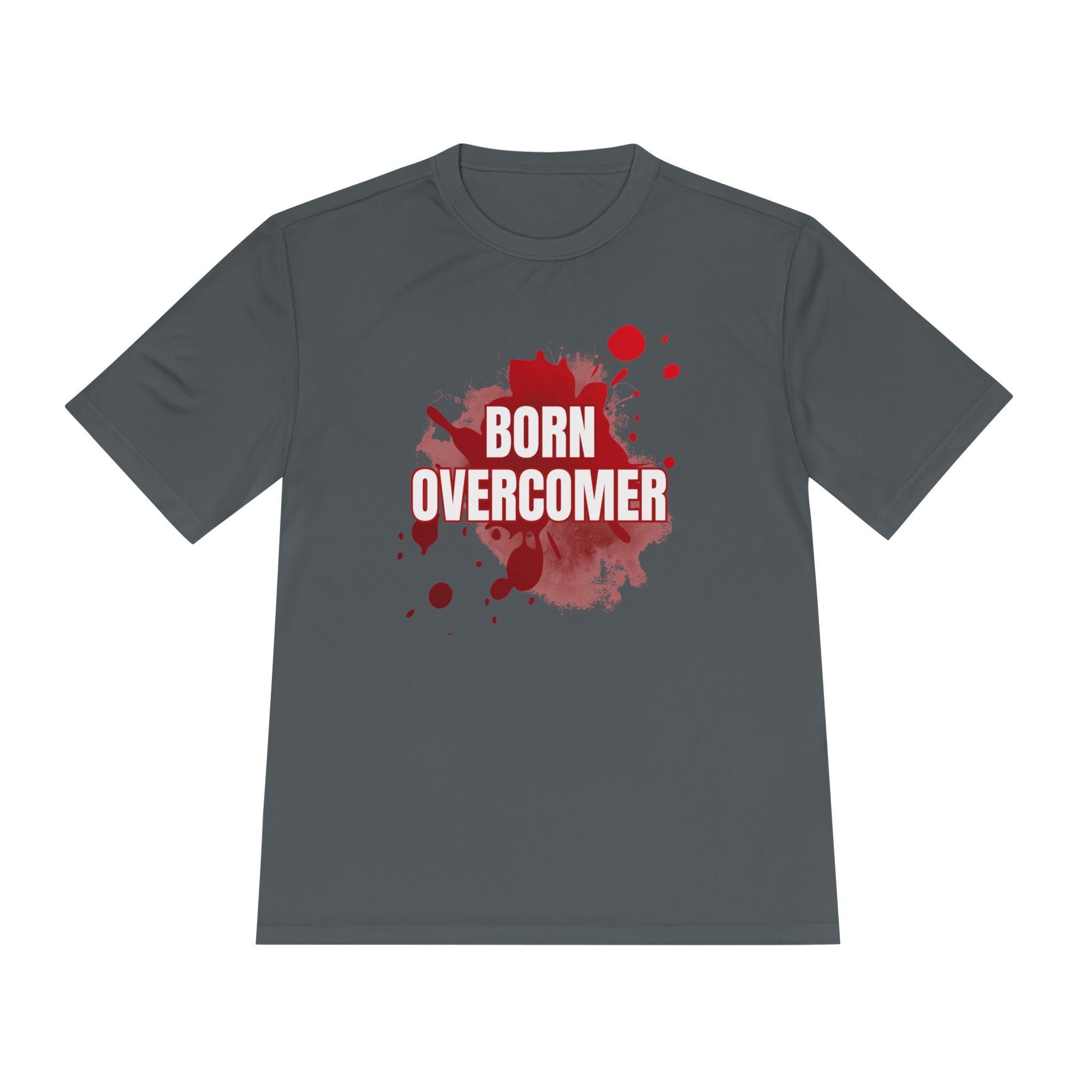 Collection of Born Overcomer Unisex Moisture Wicking Tee - Motivational Fitness Shirt in a gallery layout